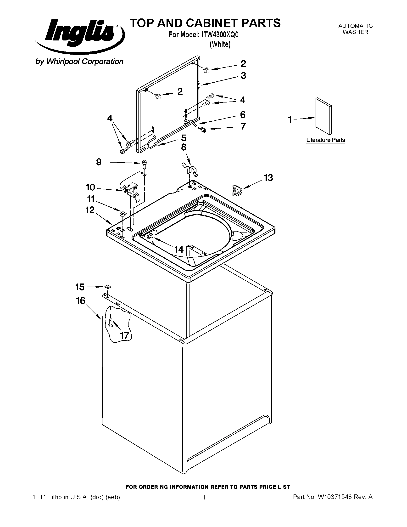 01 - TOP AND CABINET PARTS