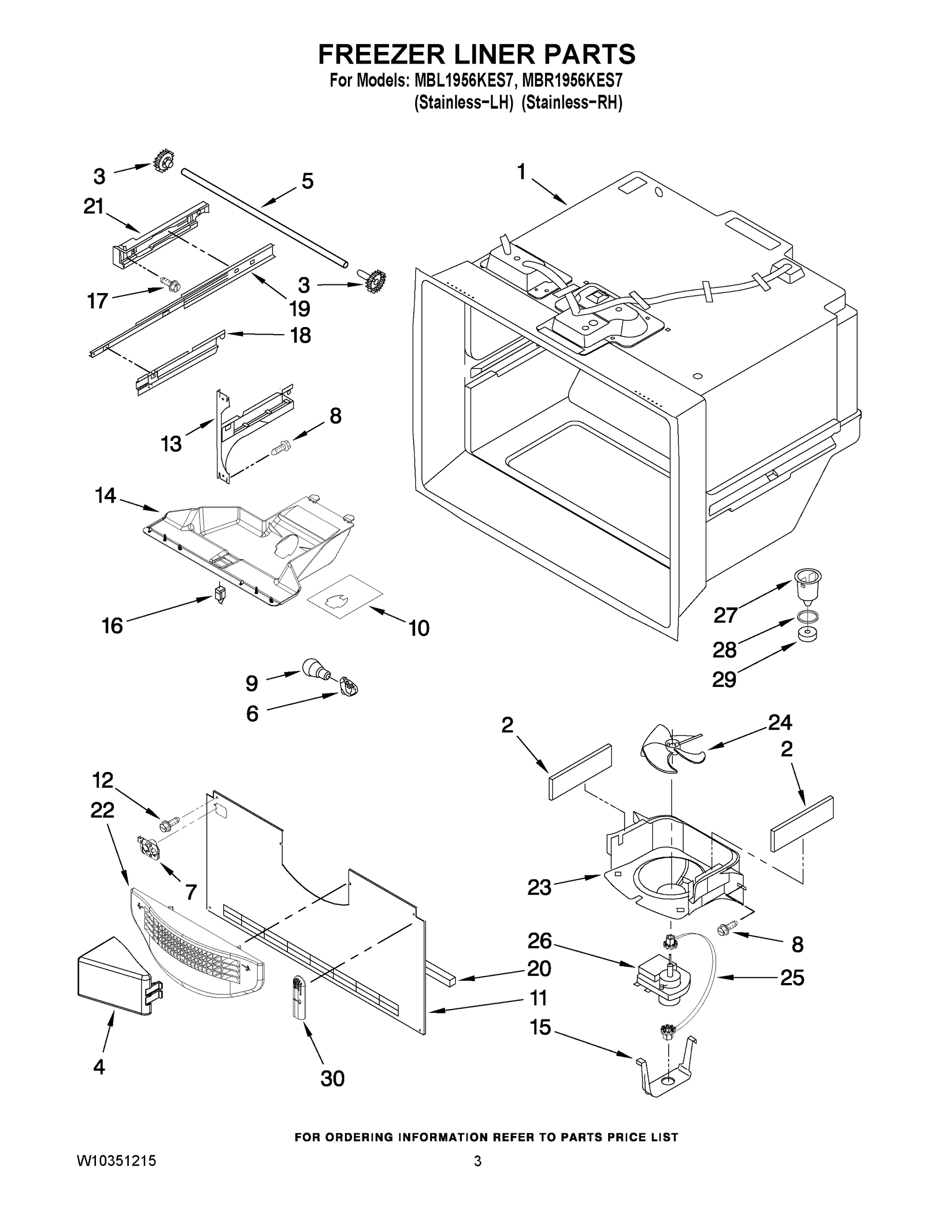 02 - FREEZER LINER PARTS