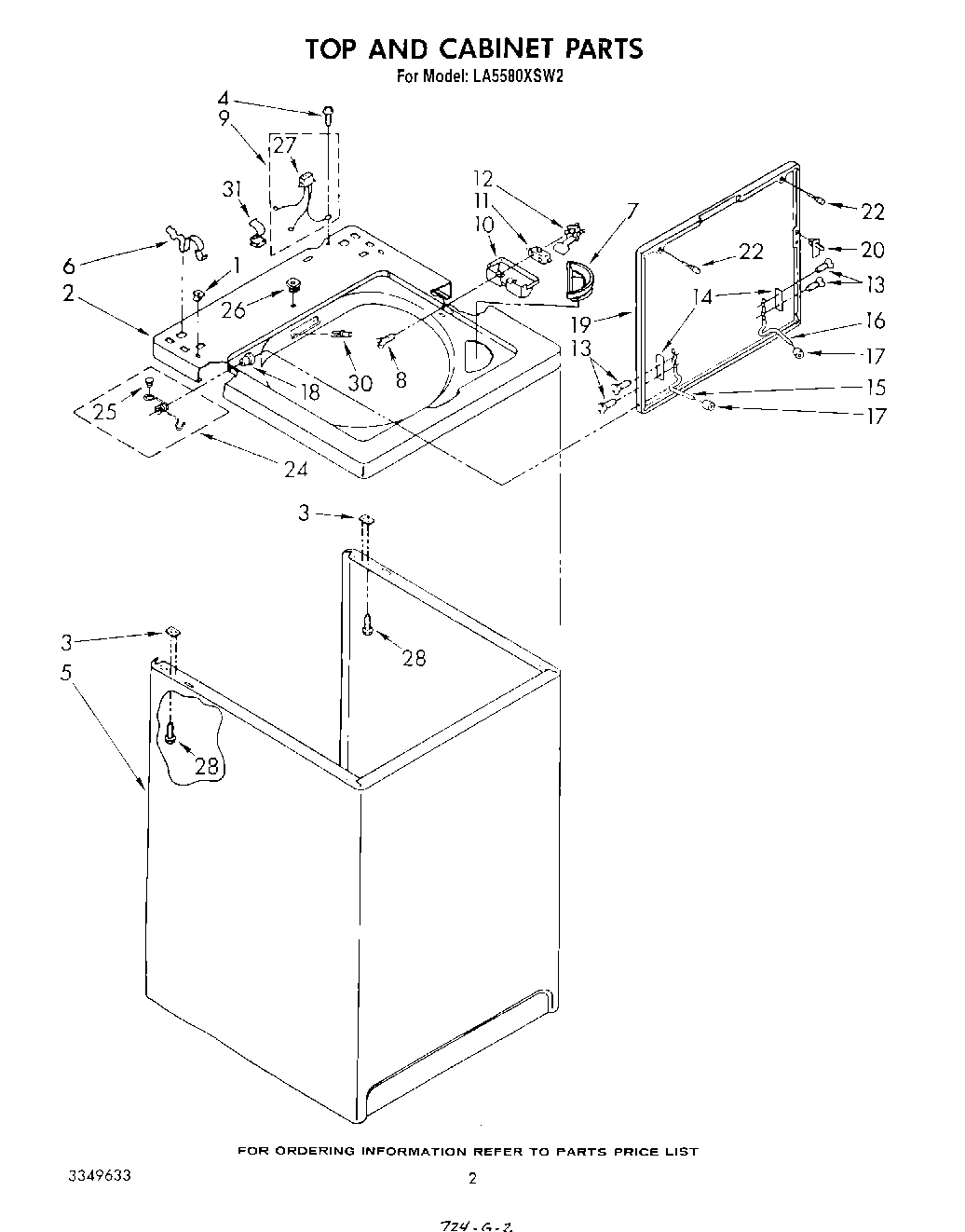 02 - TOP AND CABINET , LITERATURE AND OPTIONAL