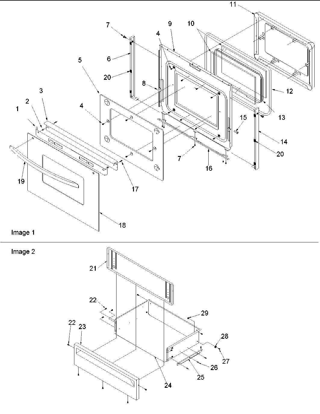 06 - OVEN DOOR AND STORAGE DOOR