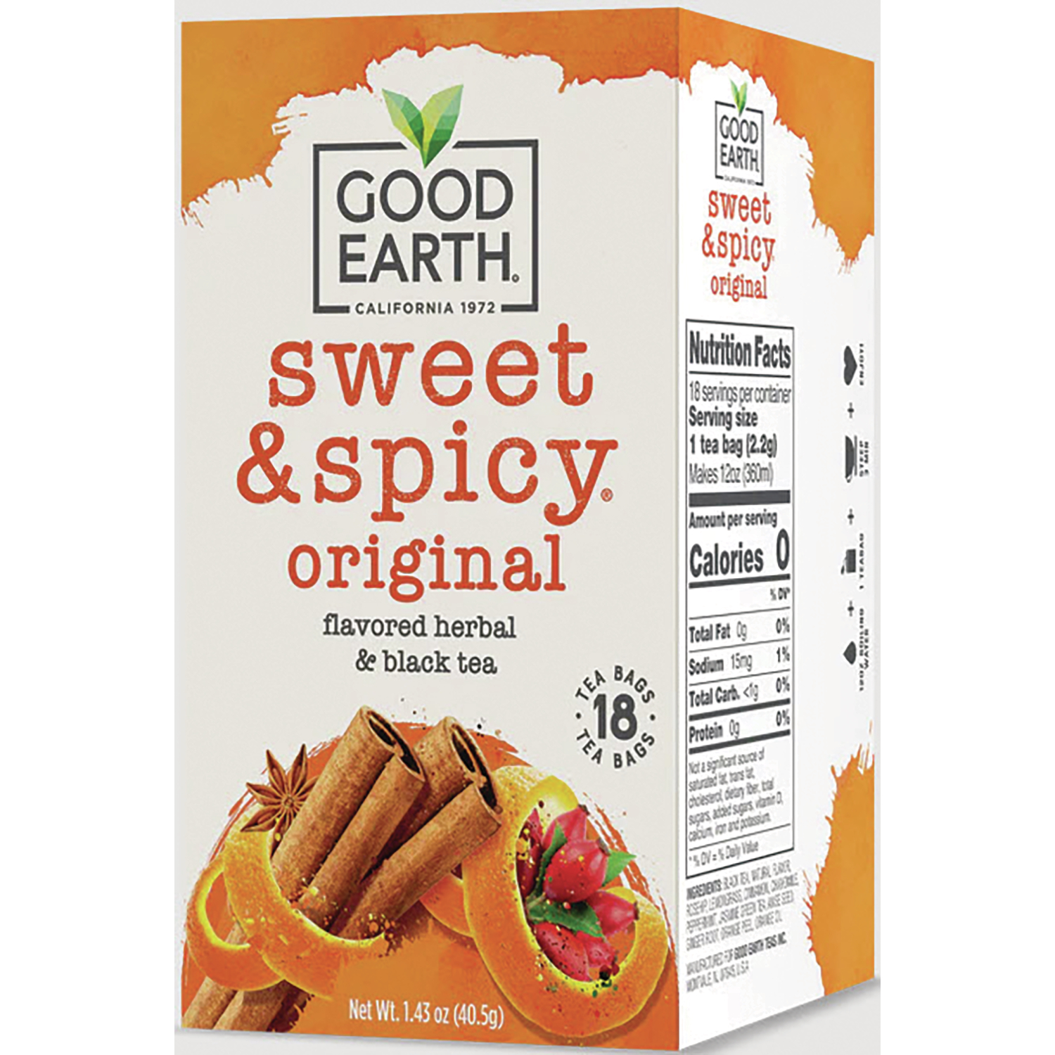 Good Earth Sweet & Spicy Original Flavored Herbal Black Tea | 18 Bags