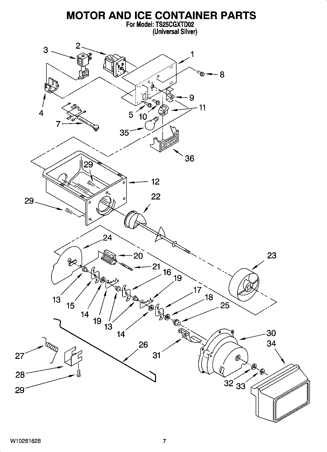 05 - MOTOR AND ICE CONTAINER PARTS