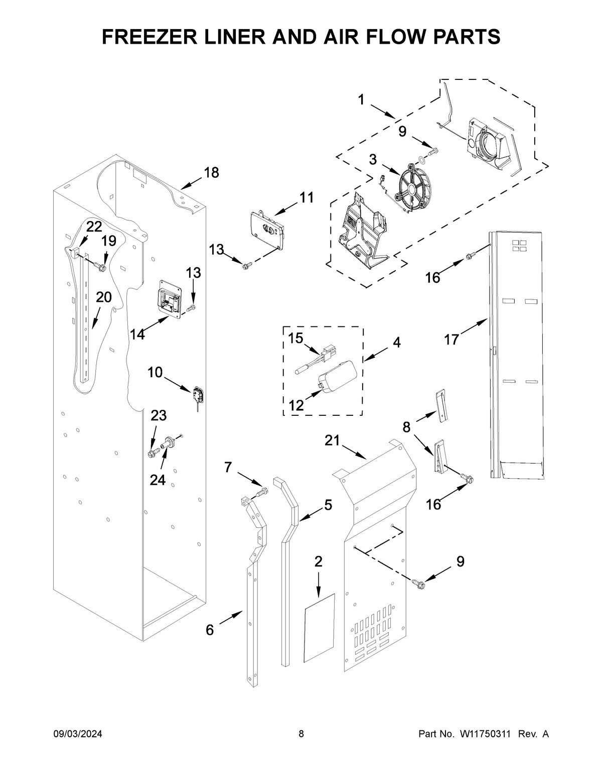 05 - FREEZER LINER AND AIR FLOW PARTS