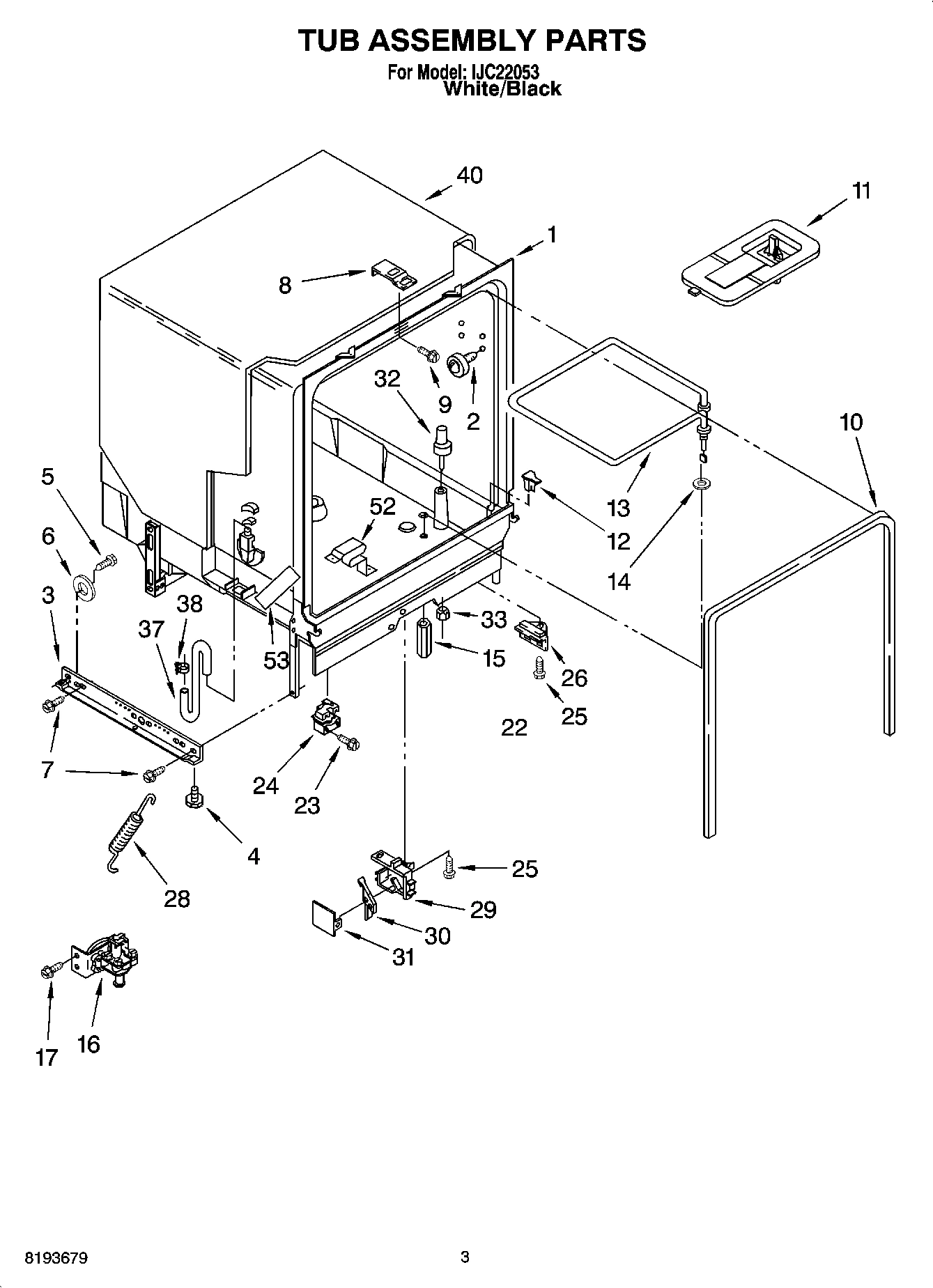 03 - TUB ASSEMBLY PARTS