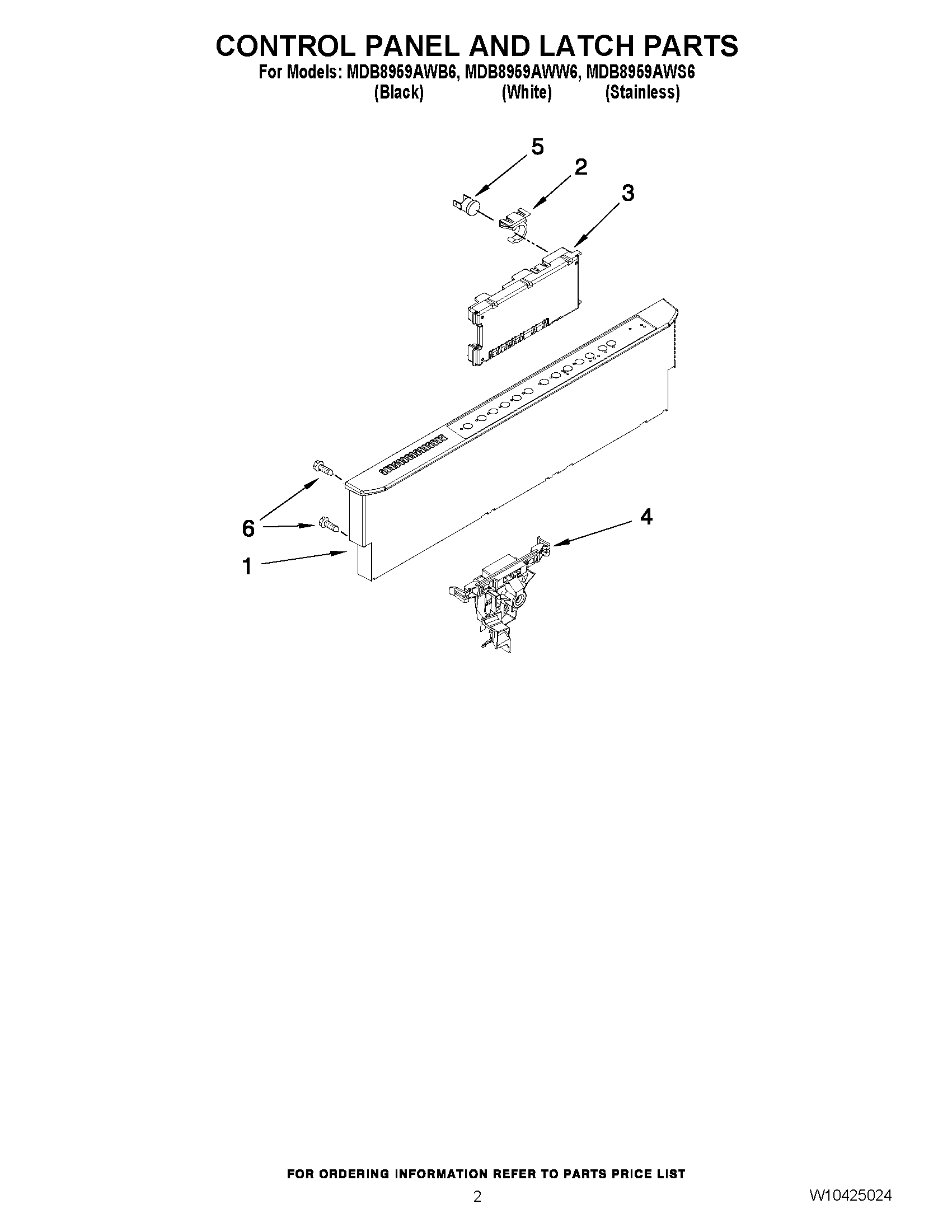 02 - CONTROL PANEL AND LATCH PARTS