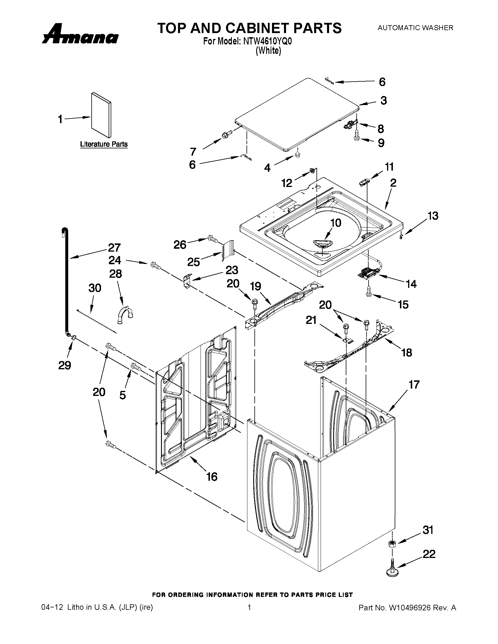 01 - TOP AND CABINET PARTS