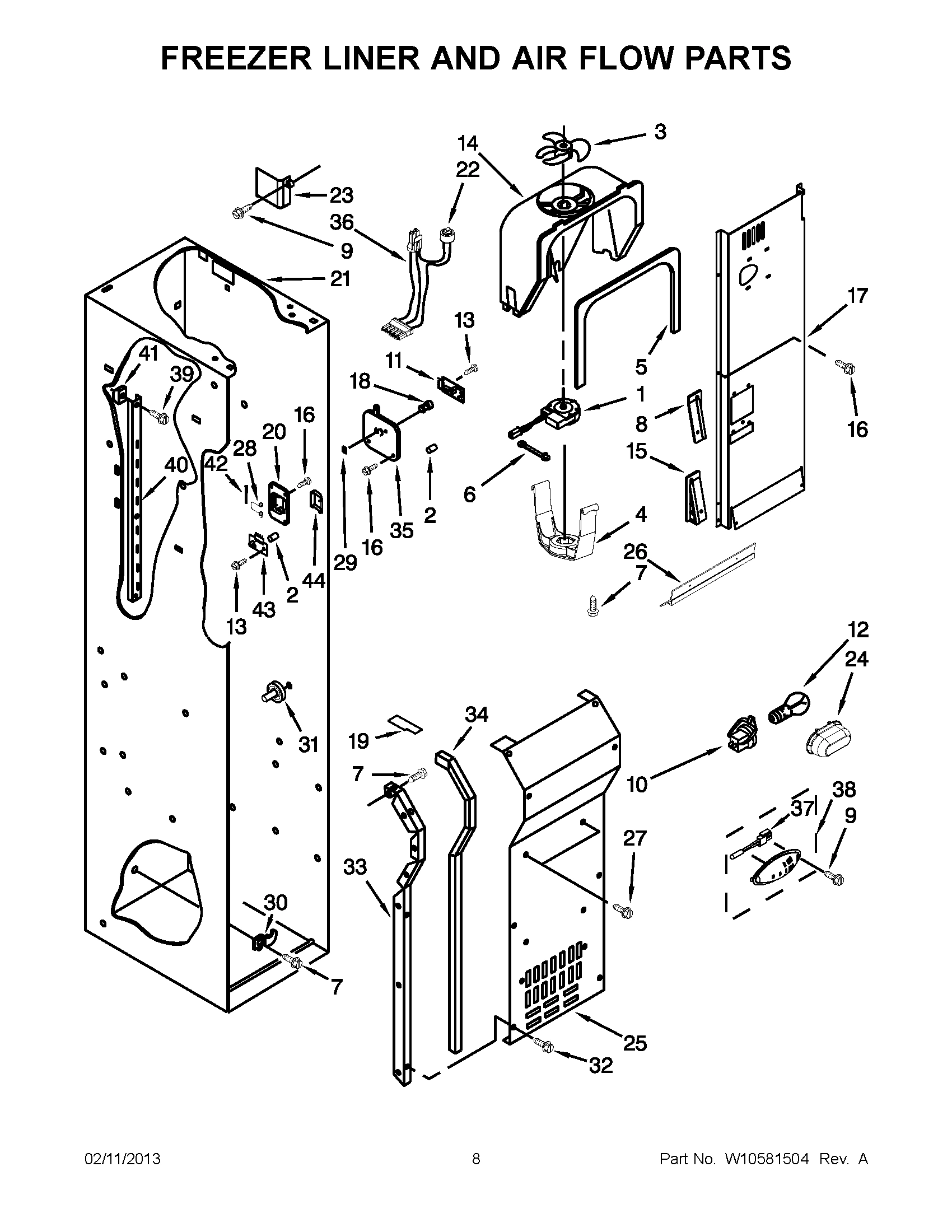 04 - FREEZER LINER AND AIR FLOW PARTS