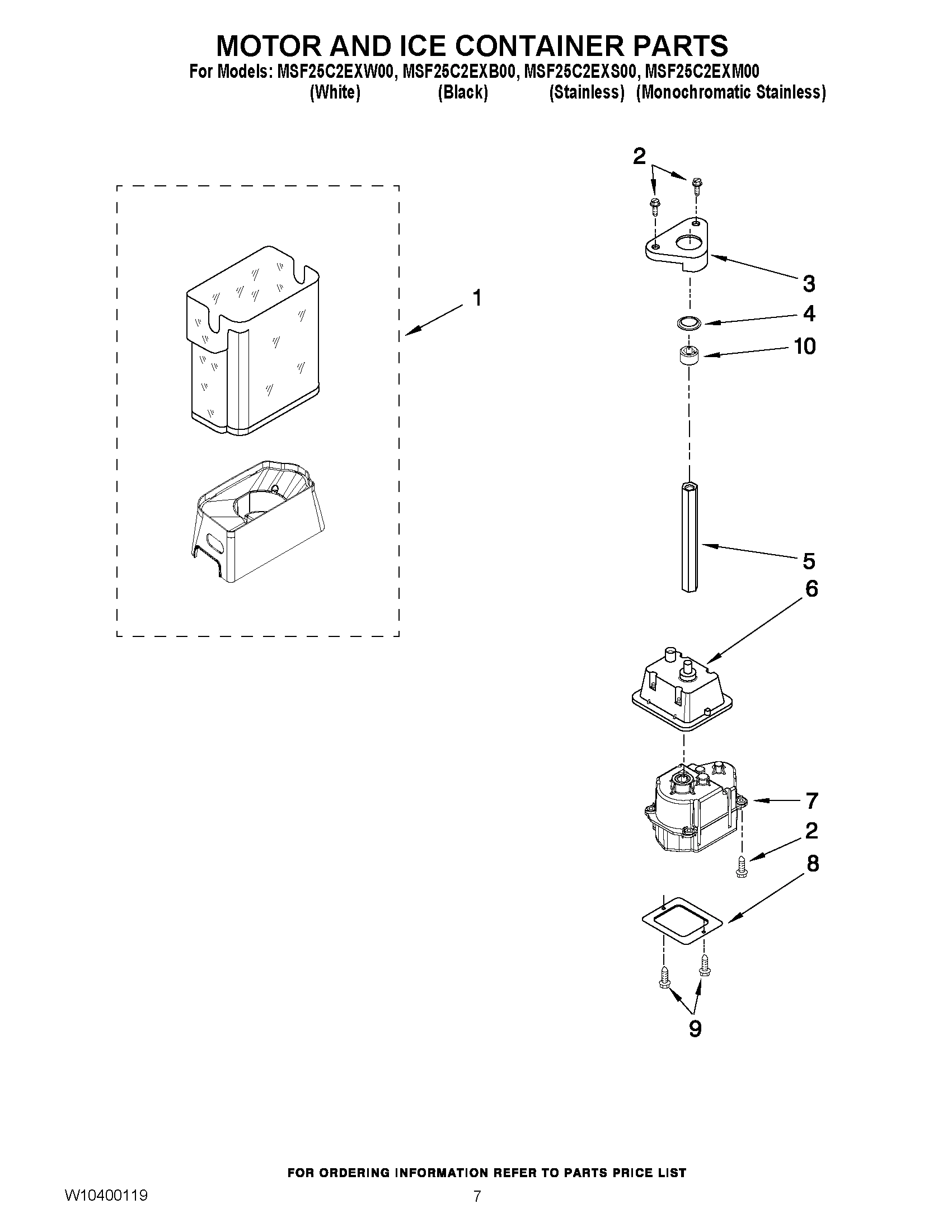 05 - MOTOR AND ICE CONTAINER PARTS