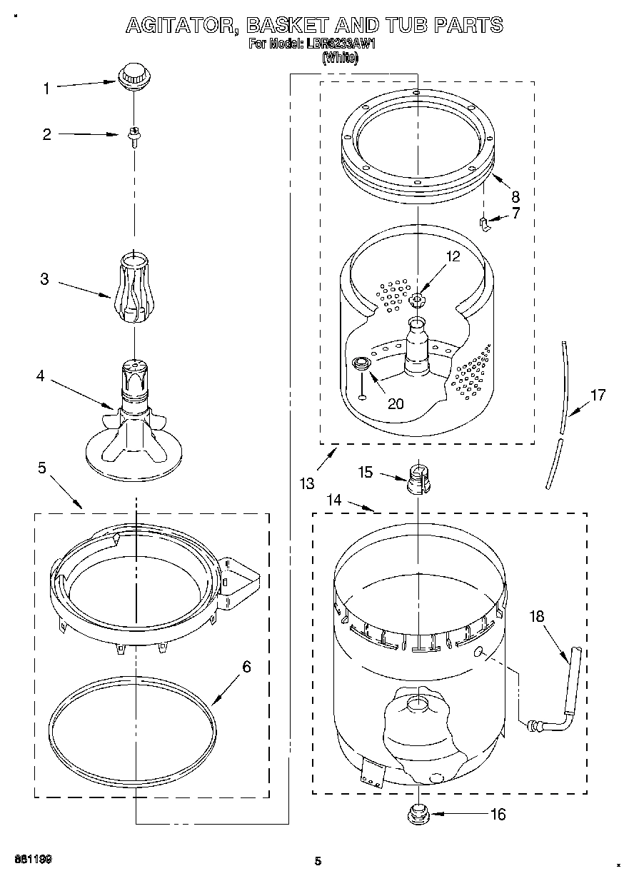03 - AGITATOR, BASKET AND TUB