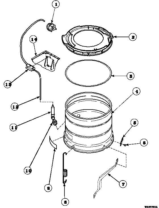 16 - OUTER TUB, COVER AND PRESSURE HOSE