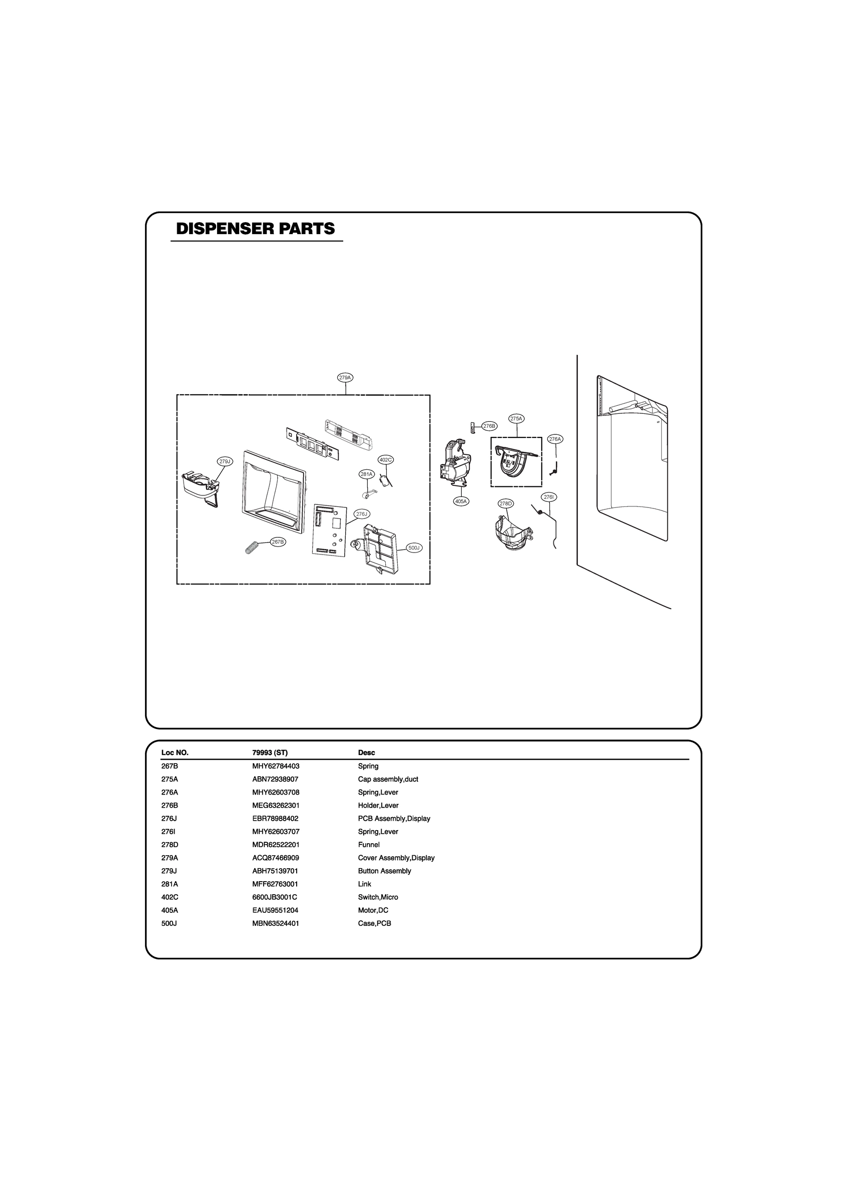 DISPENSER PARTS
