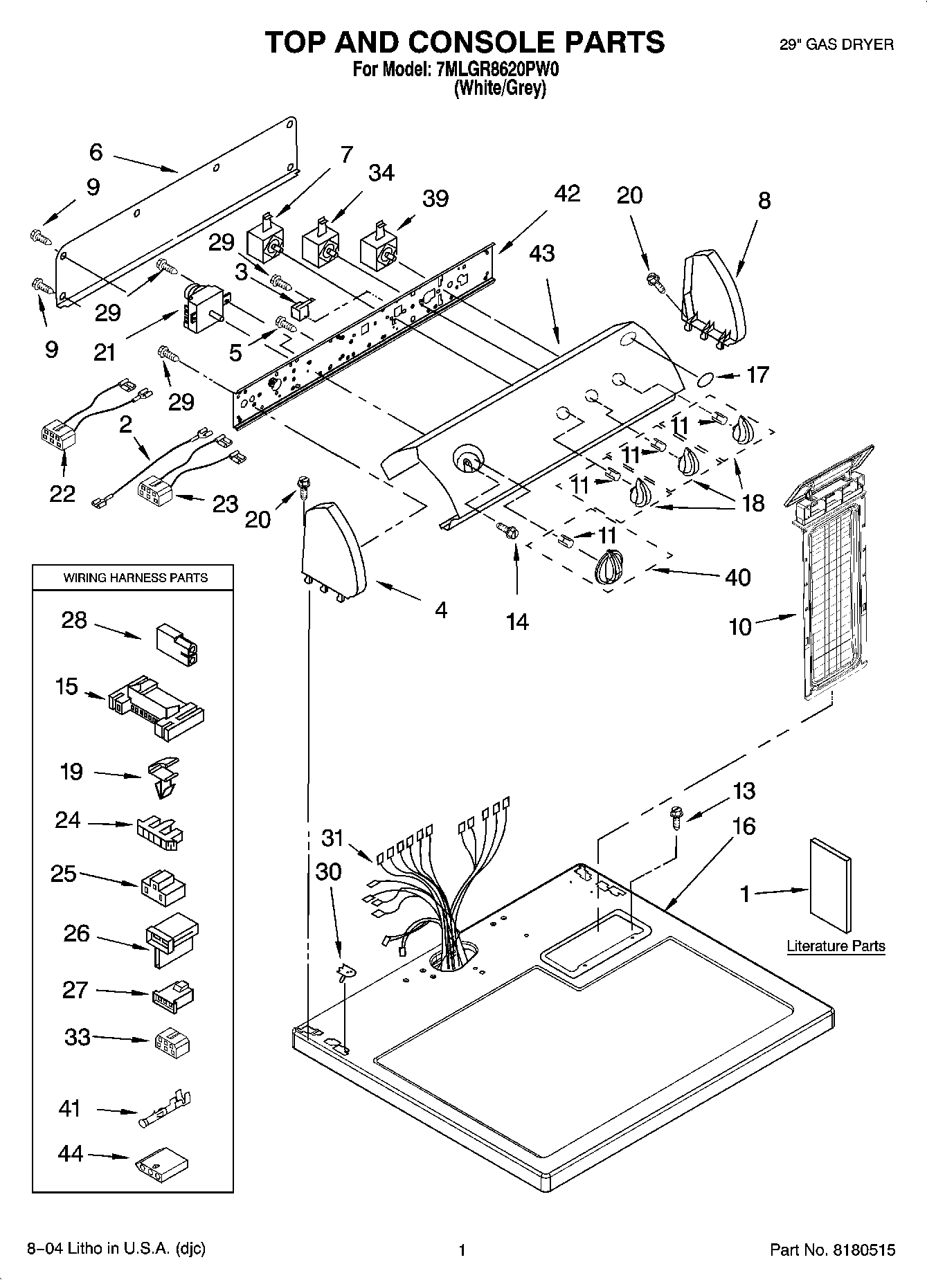 01 - TOP AND CONSOLE PARTS
