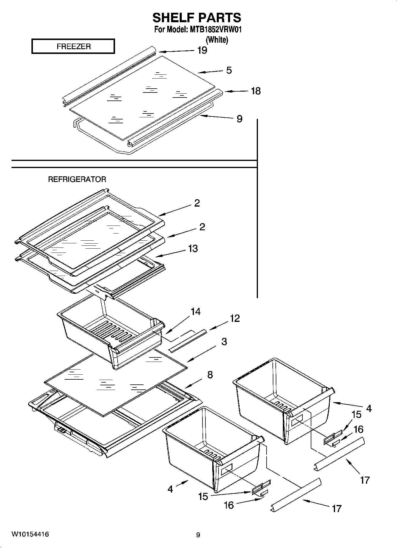 05 - SHELF PARTS, OPTIONAL PARTS (NOT INCLUDED)
