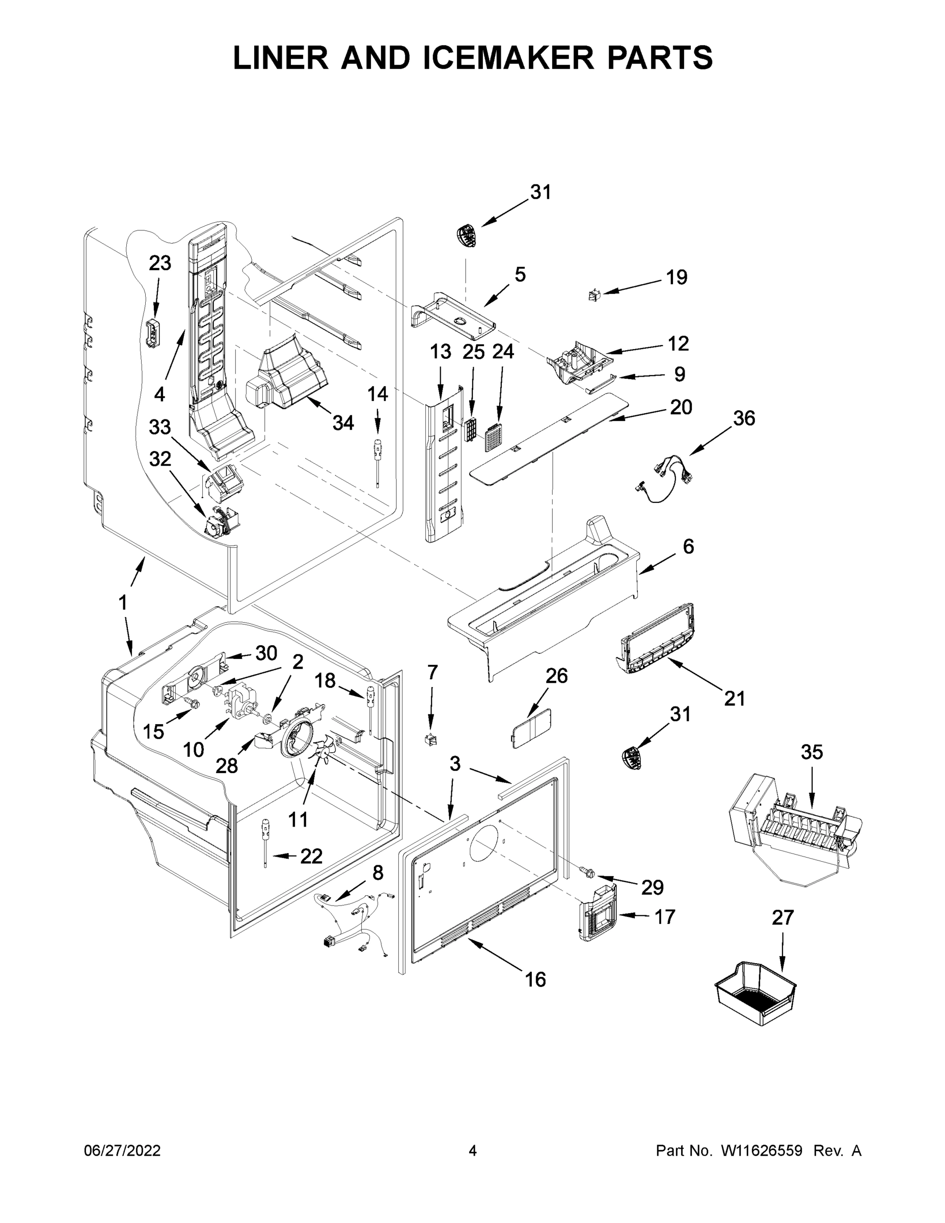 03 - LINER AND ICEMAKER PARTS