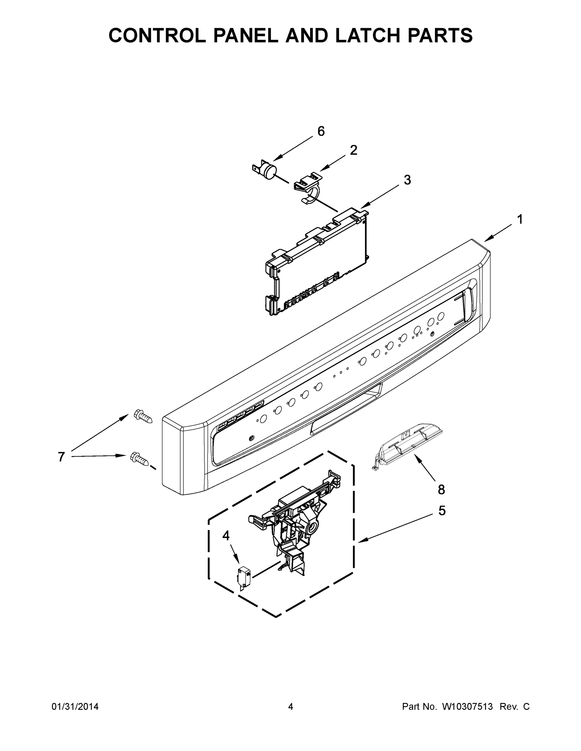 03 - CONTROL PANEL AND LATCH PARTS