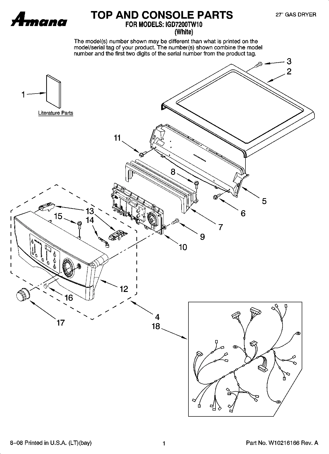 01 - TOP AND CONSOLE PARTS