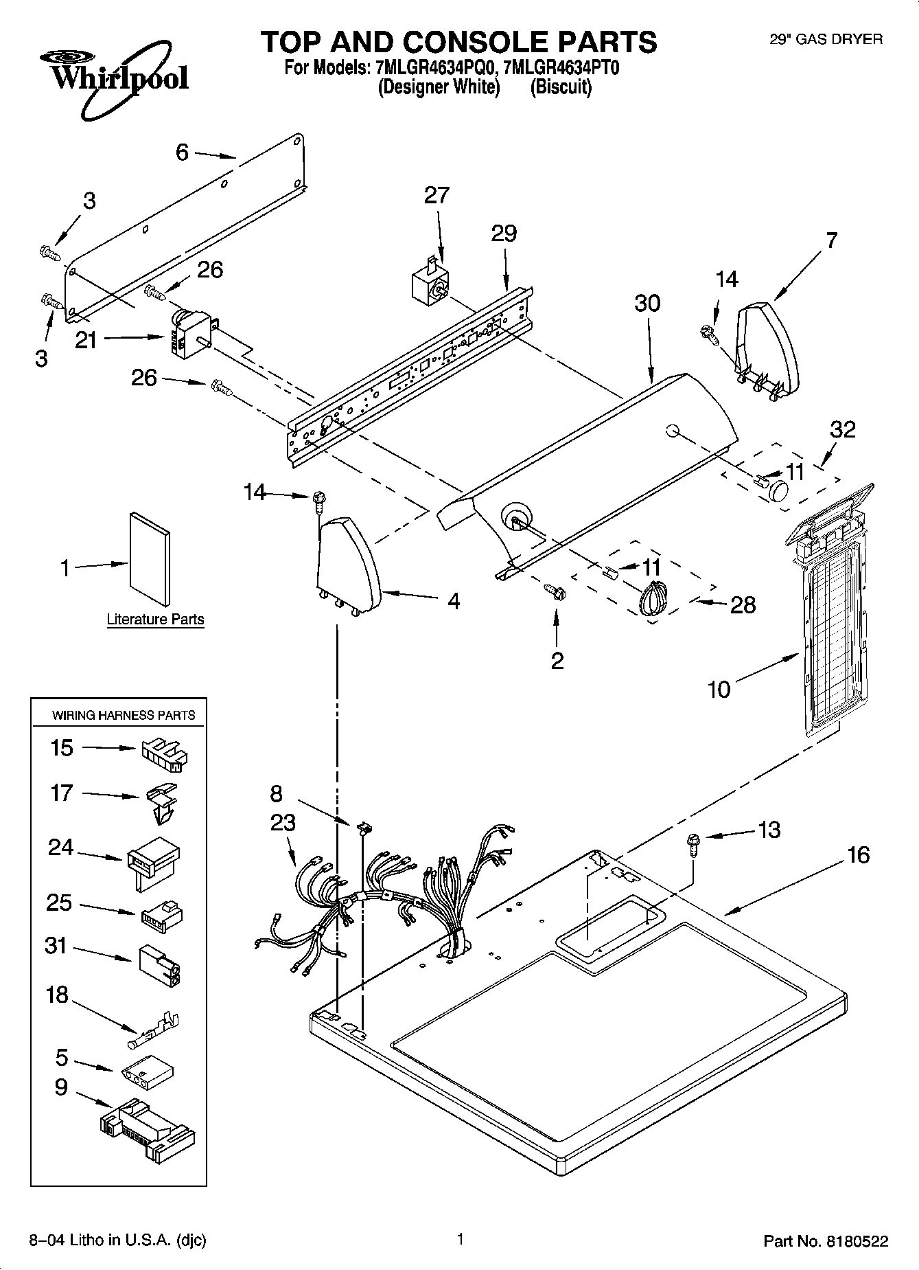 01 - TOP AND CONSOLE PARTS