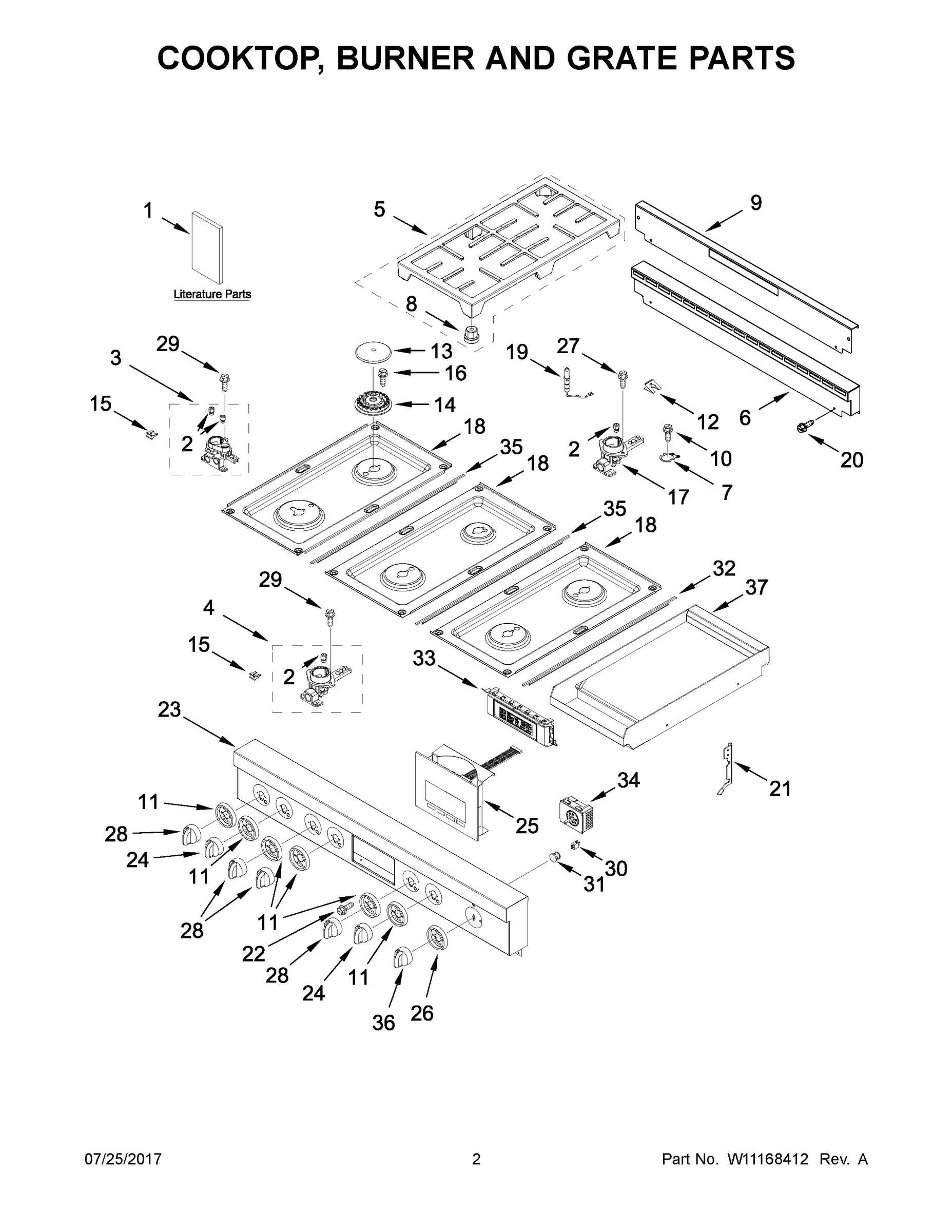 02 - COOKTOP, BURNER AND GRATE PARTS
