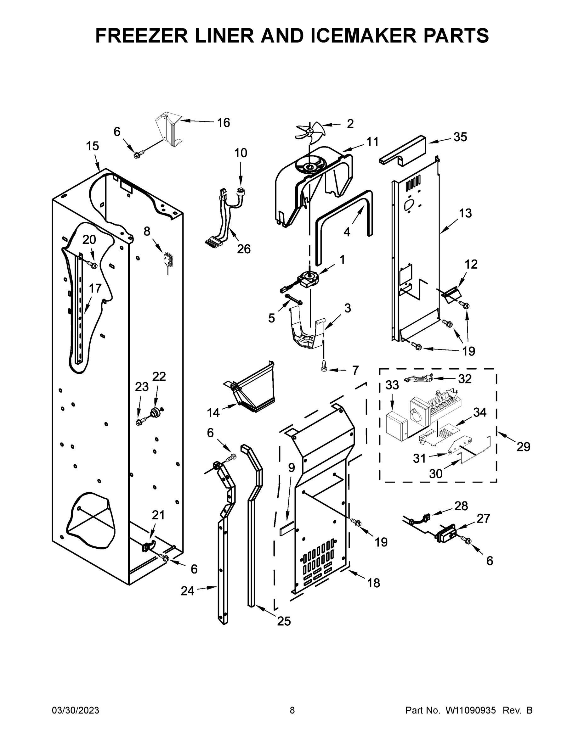 05 - FREEZER LINER AND ICEMAKER PARTS