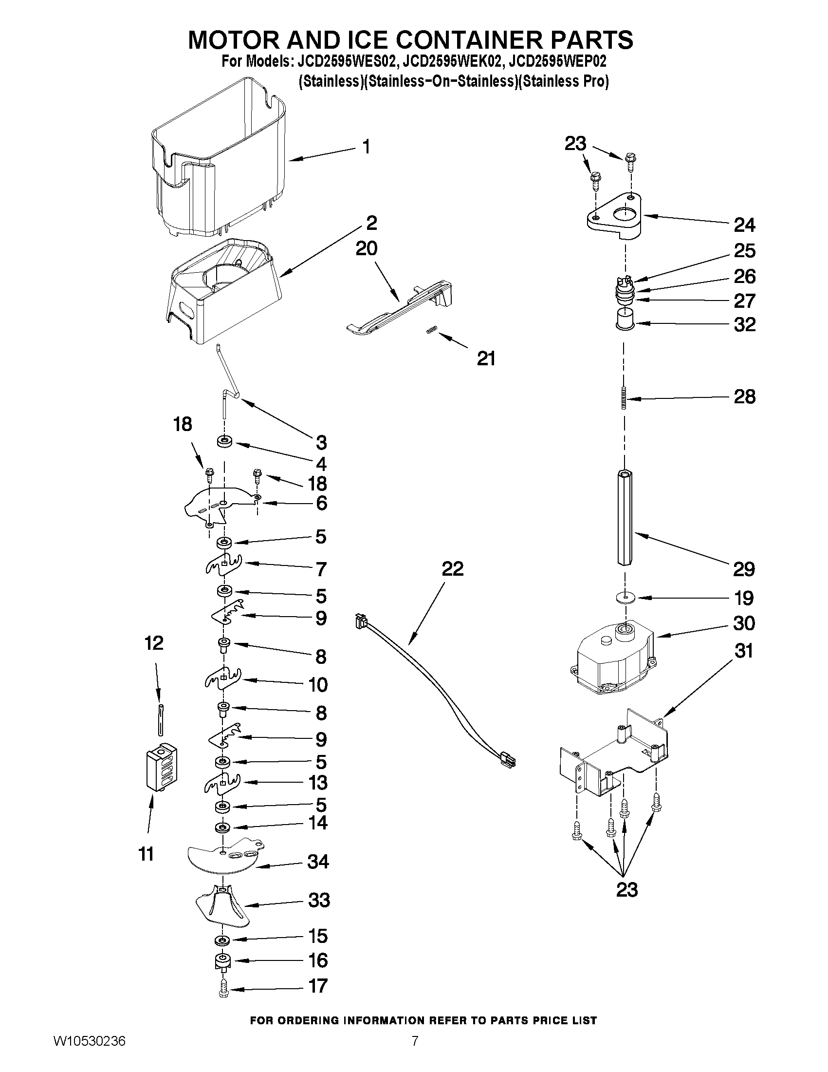 05 - MOTOR AND ICE CONTAINER PARTS