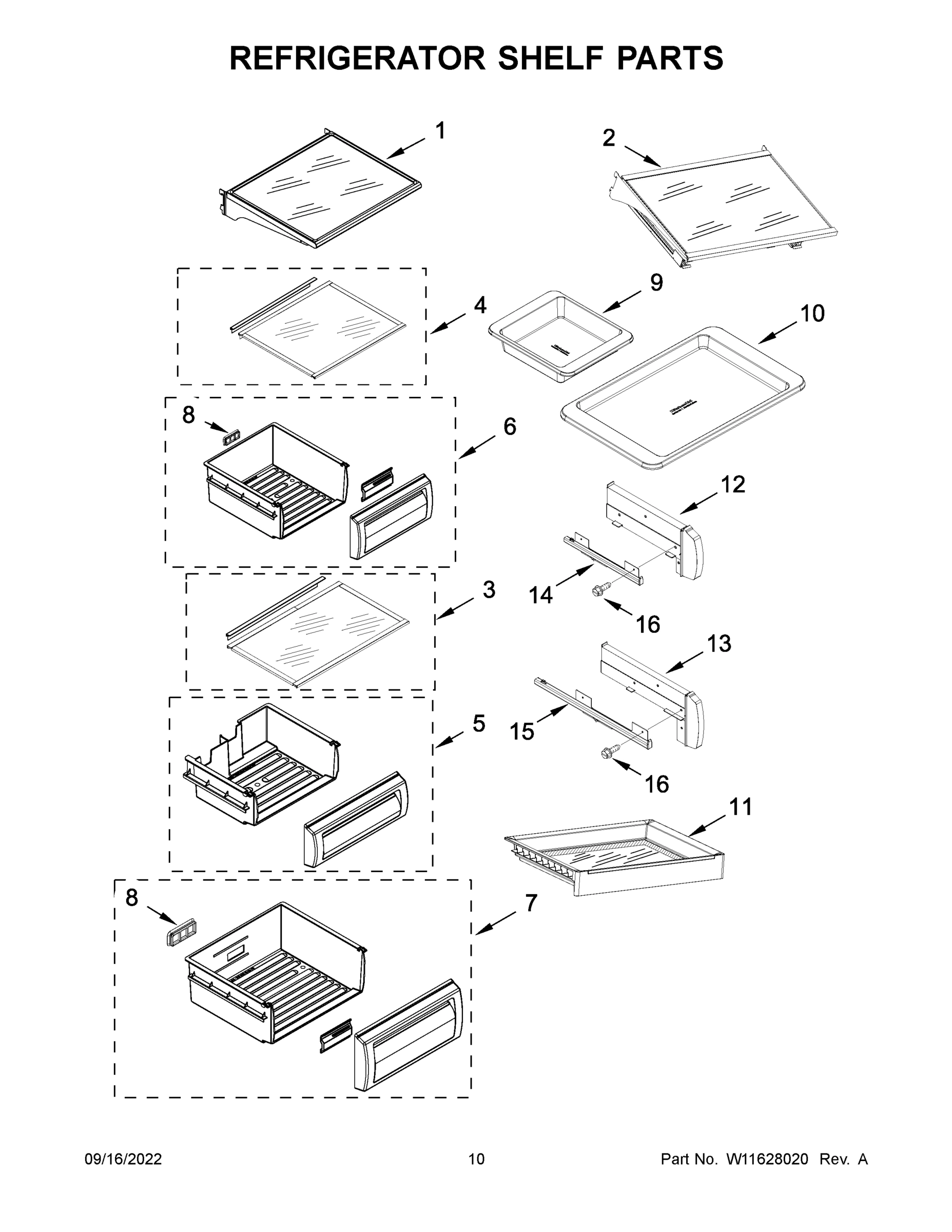 06 - REFRIGERATOR SHELF PARTS