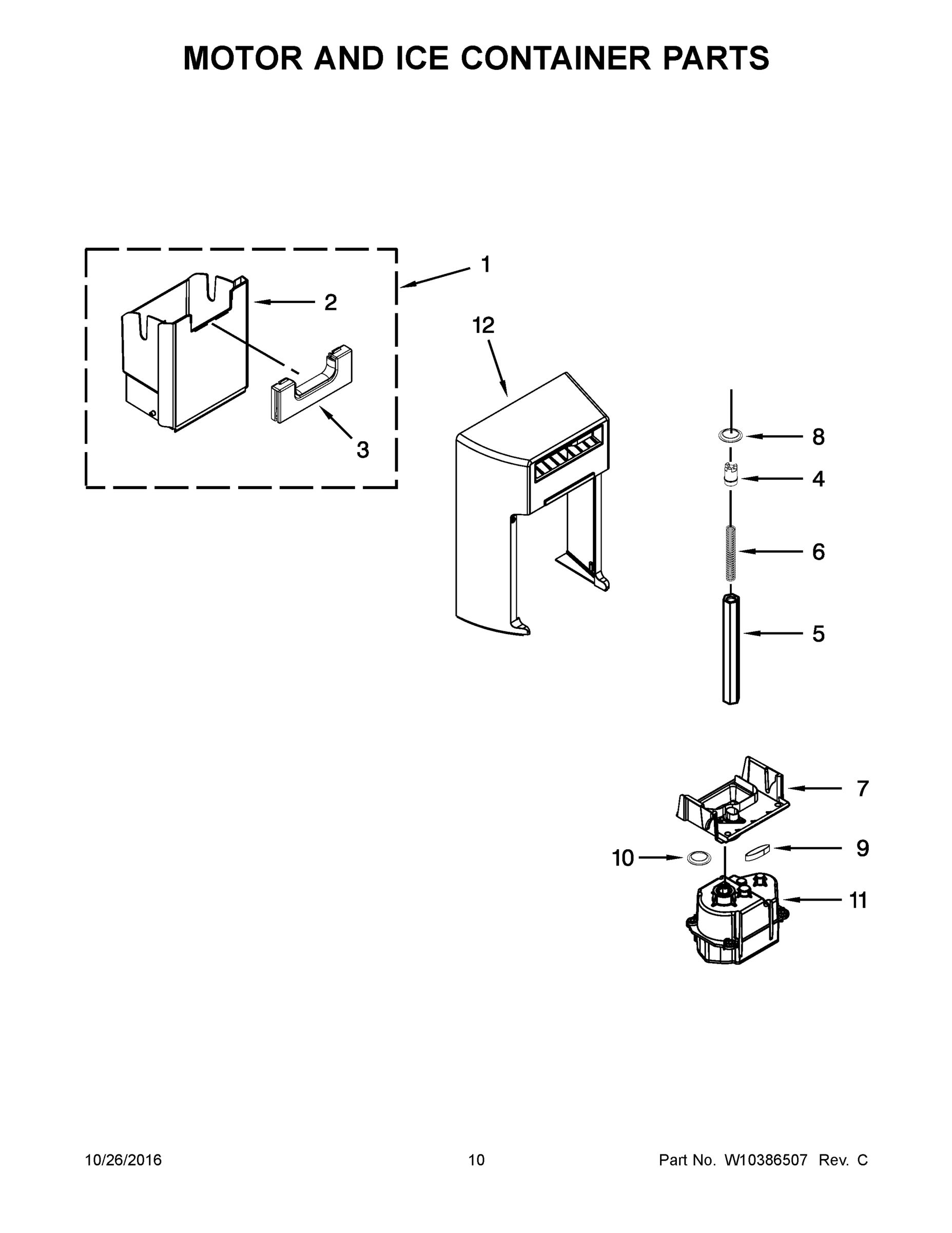 06 - MOTOR AND ICE CONTAINER PARTS