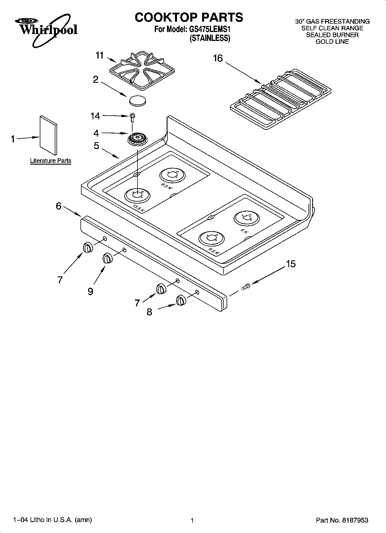 01 - COOKTOP PARTS