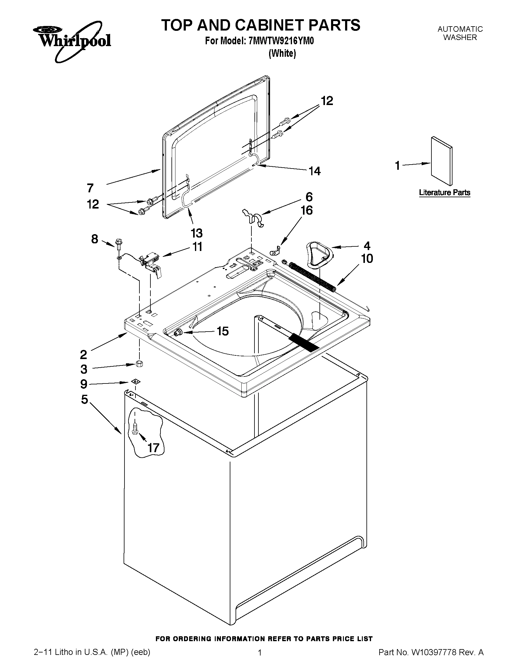 01 - TOP AND CABINET PARTS