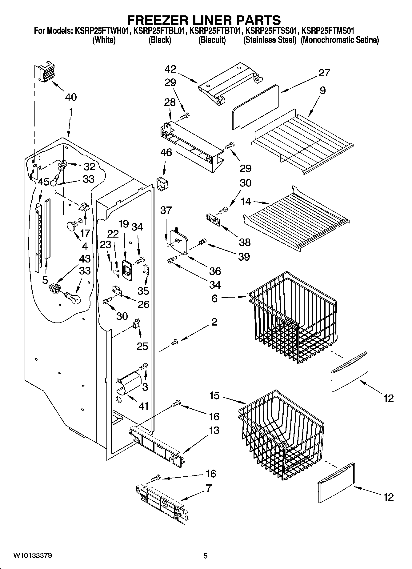 04 - FREEZER LINER PARTS