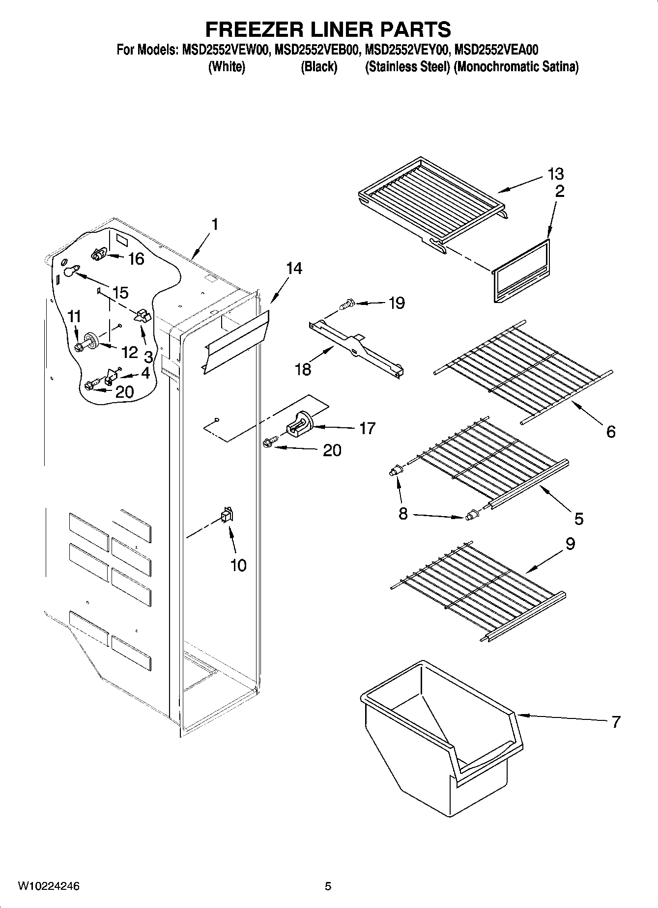04 - FREEZER LINER PARTS