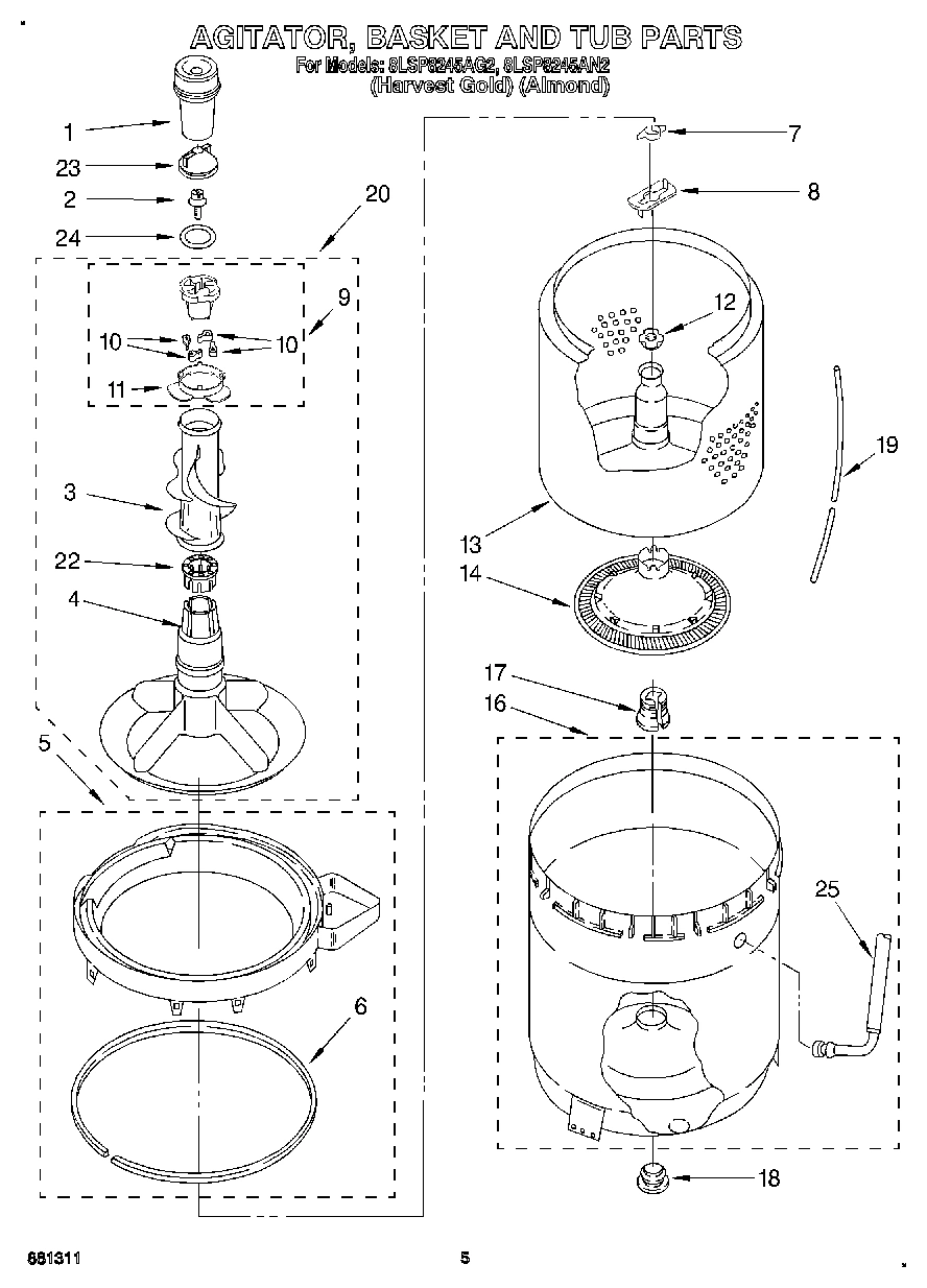 03 - AGITATOR, BASKET AND TUB