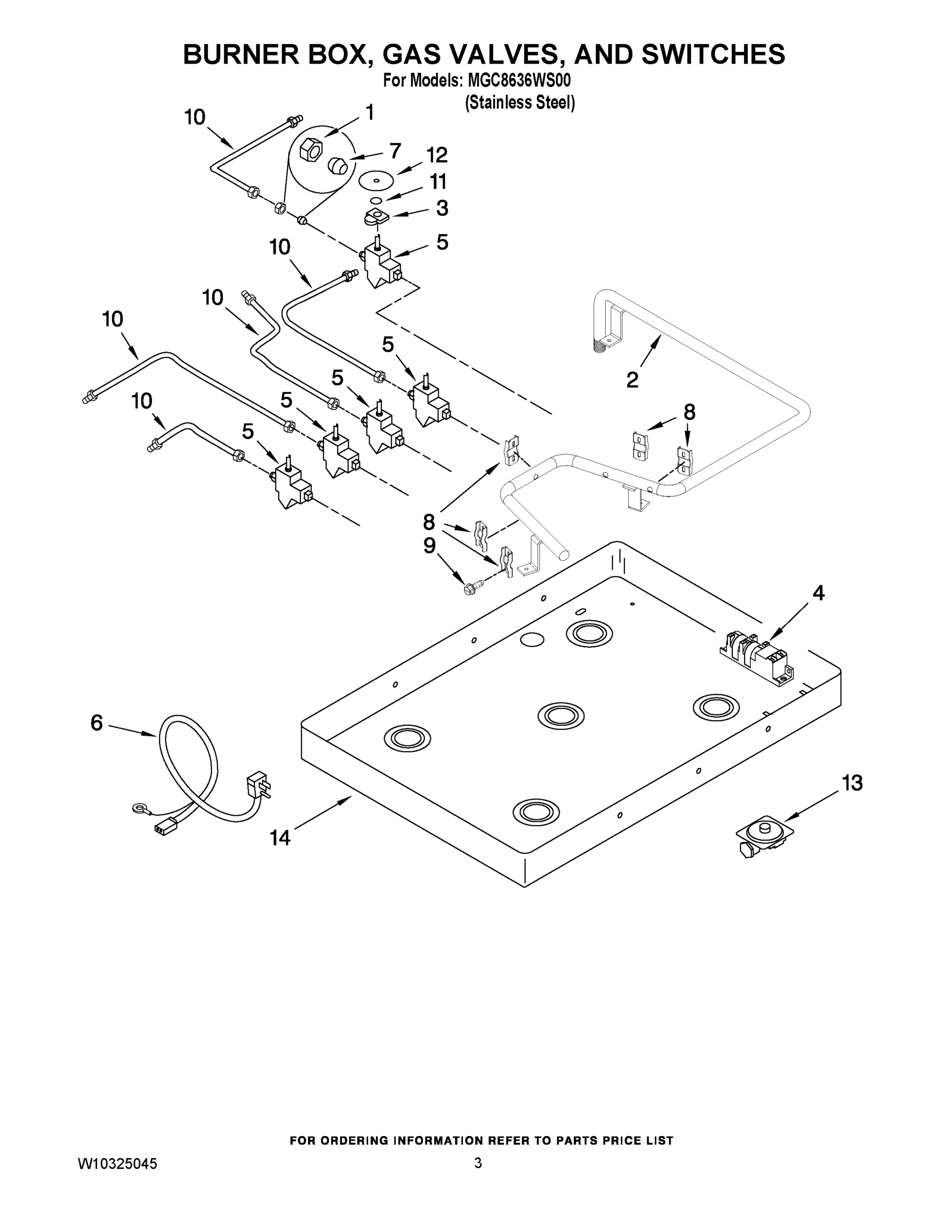 02 - BURNER BOX, GAS VALVES, AND SWITCHES
