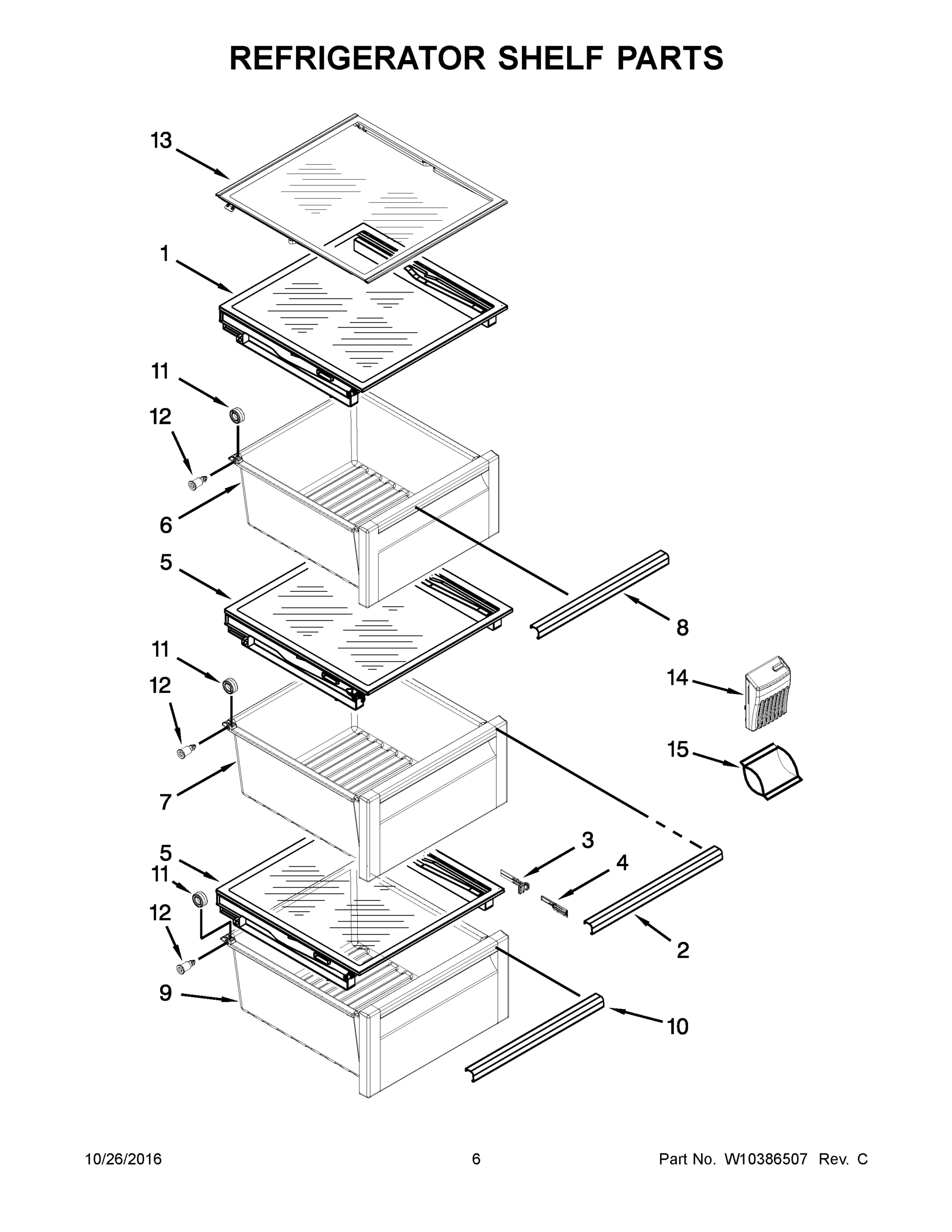 04 - REFRIGERATOR SHELF PARTS