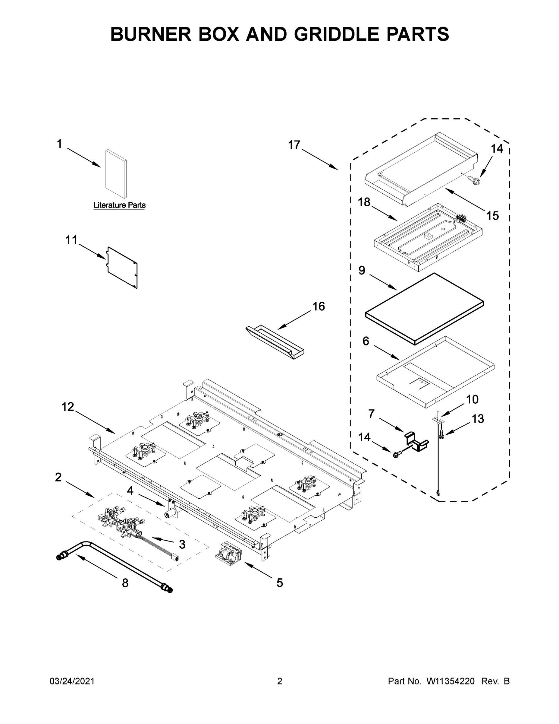 02 - BURNER BOX AND GRIDDLE PARTS