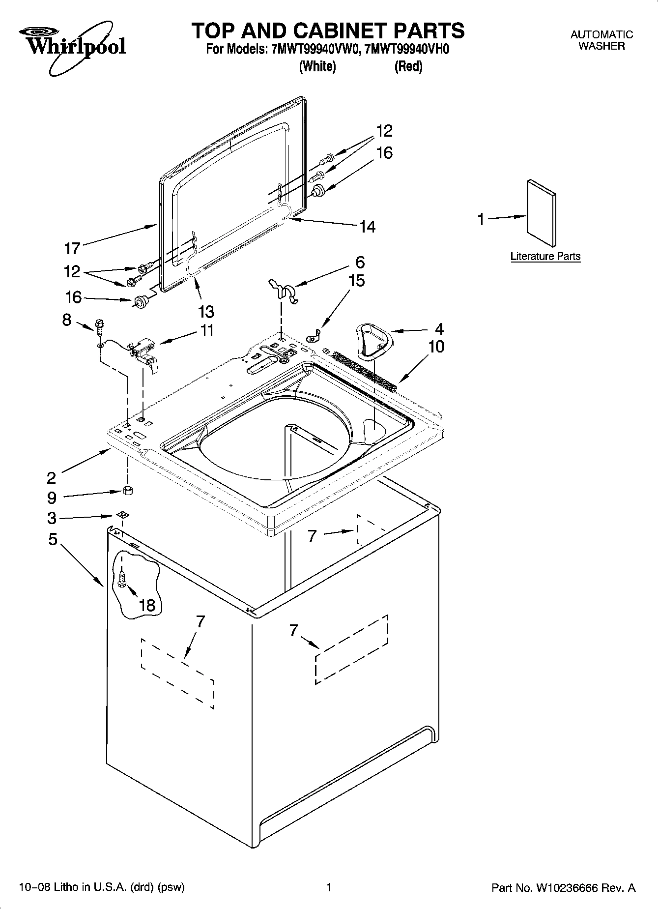 01 - TOP AND CABINET PARTS