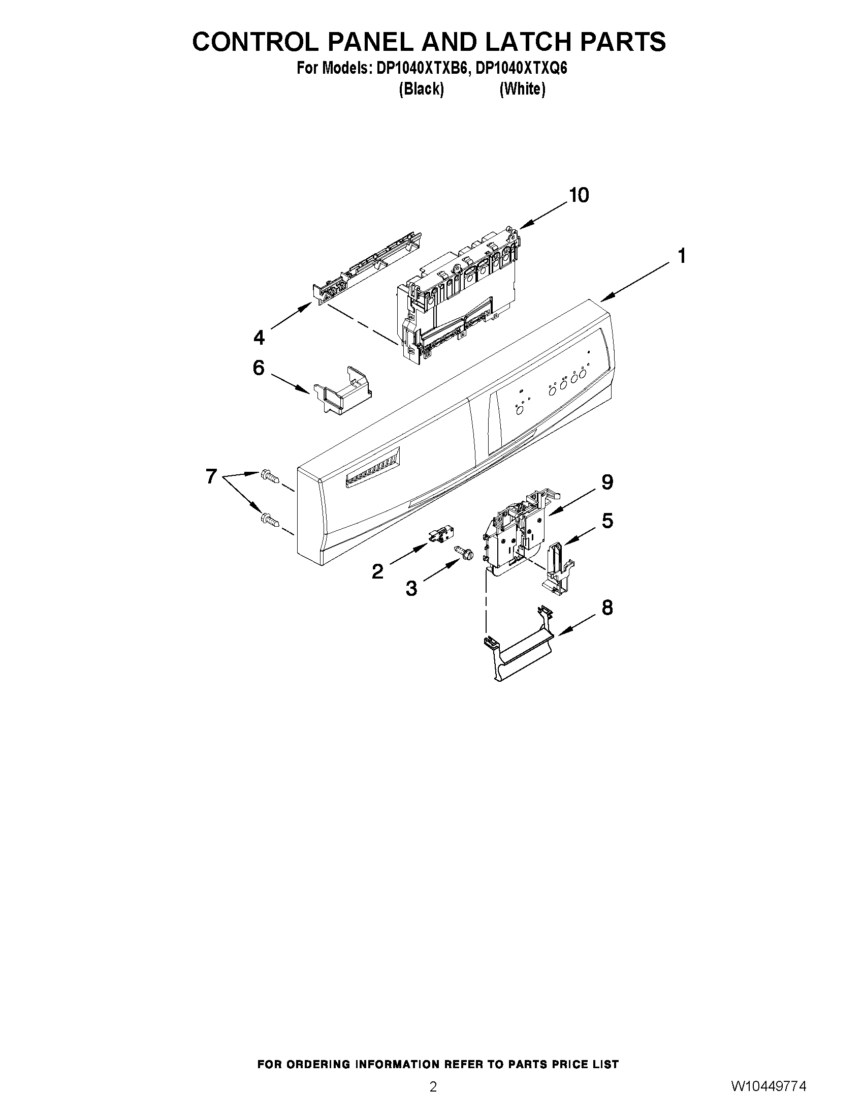 02 - CONTROL PANEL AND LATCH PARTS
