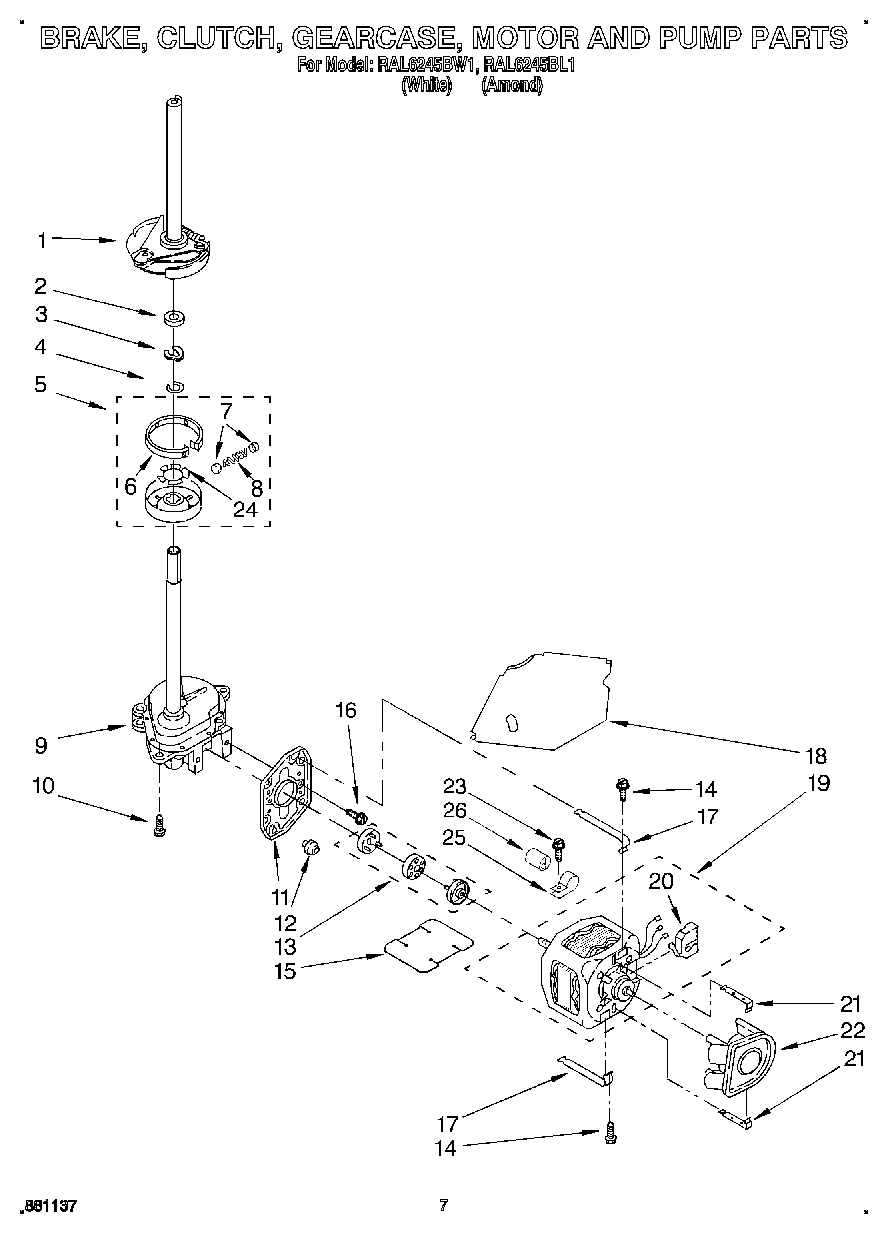 05 - BRAKE, CLUTCH, GEARCASE, MOTOR & PUMP