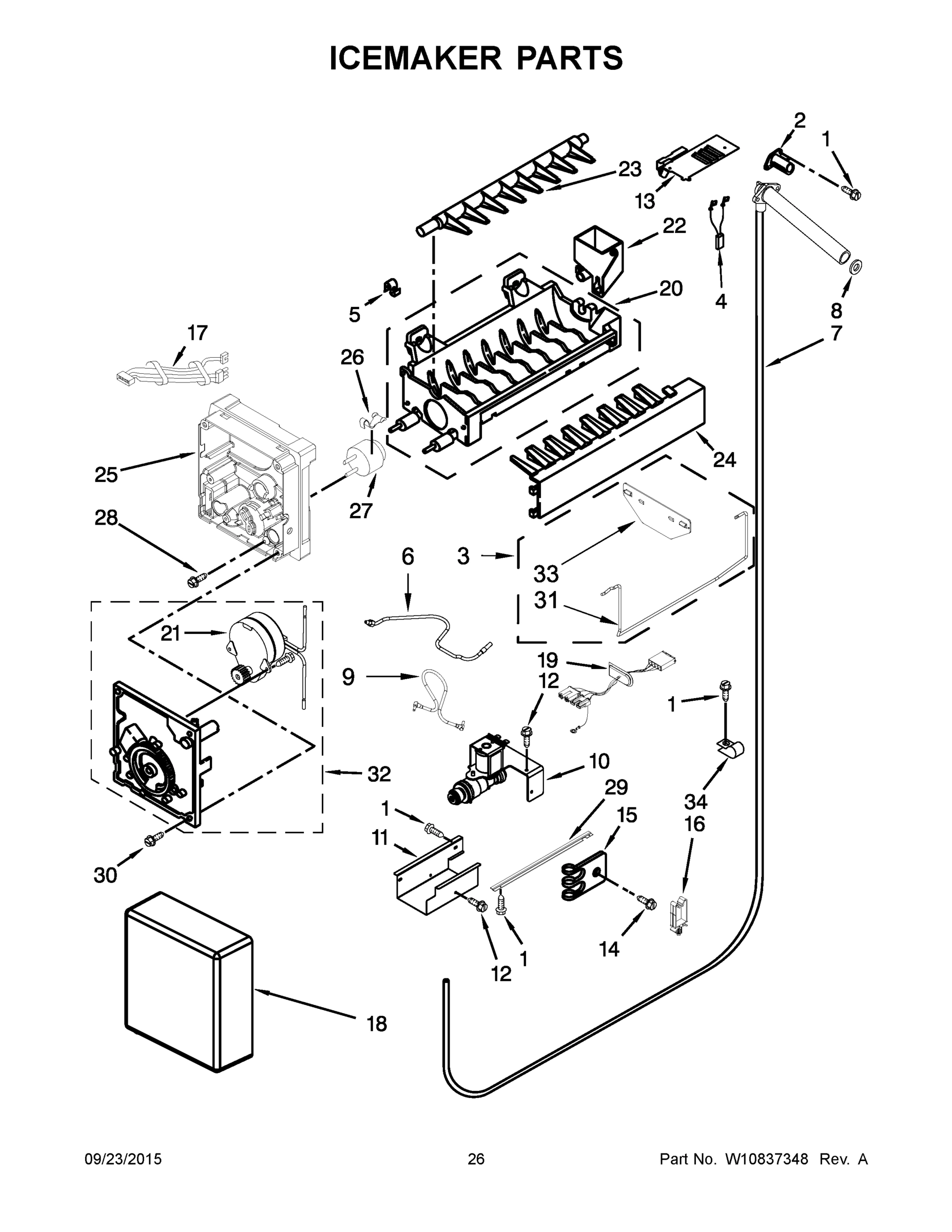 14 - ICEMAKER PARTS