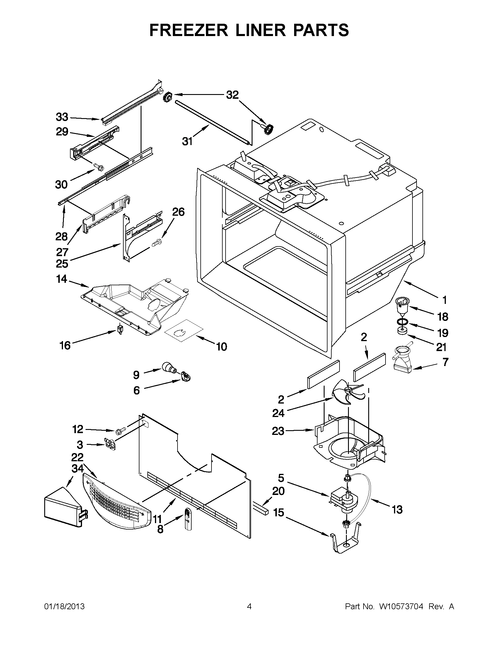 02 - FREEZER LINER PARTS