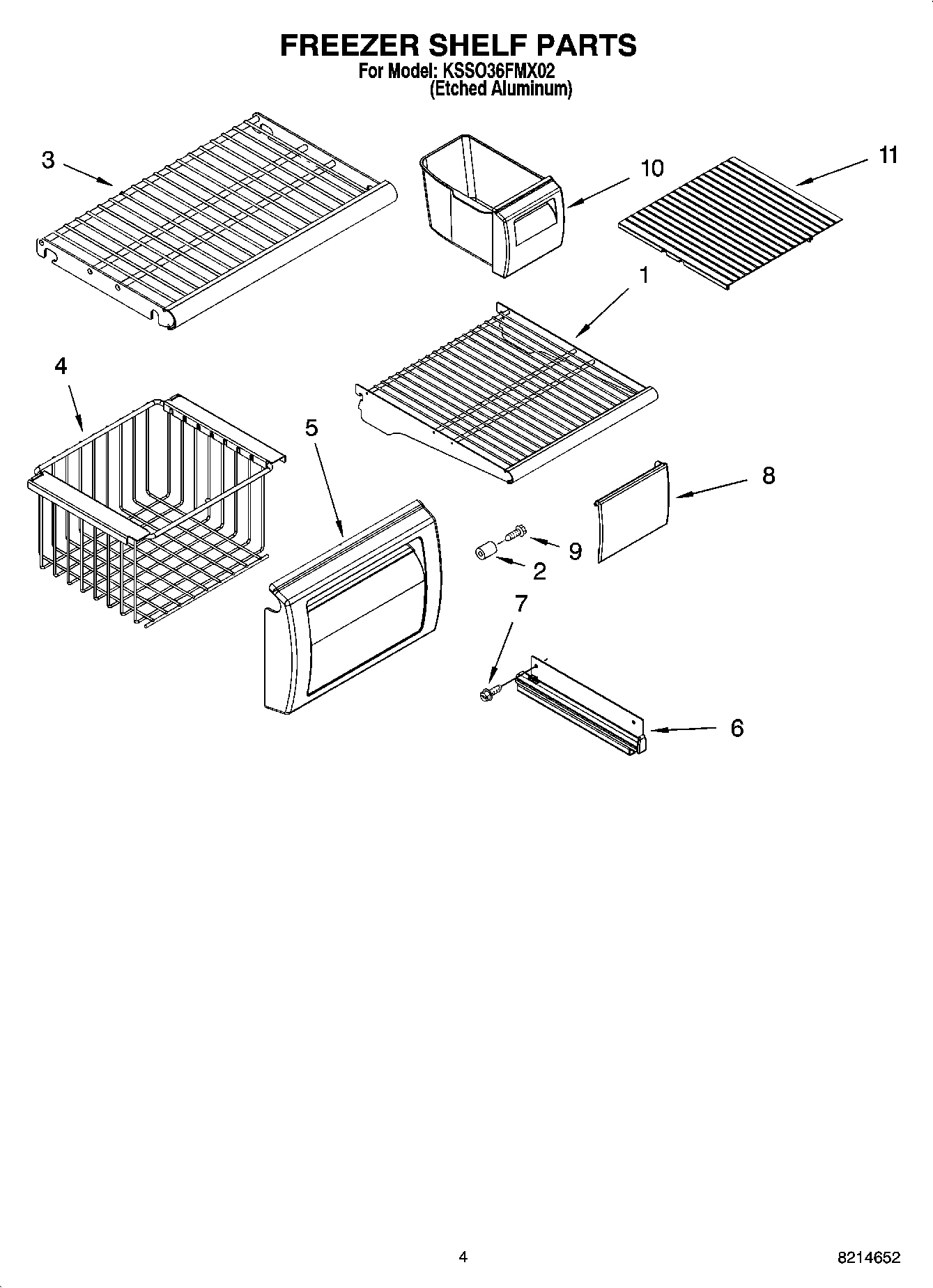 03 - FREEZER SHELF PARTS