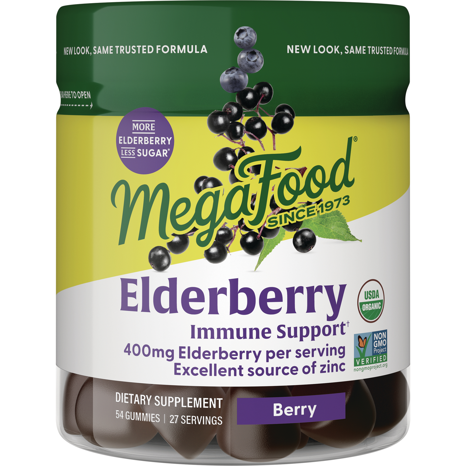 MegaFood Elderberry Immune Support - Berry Vitamin | 54 Gummies