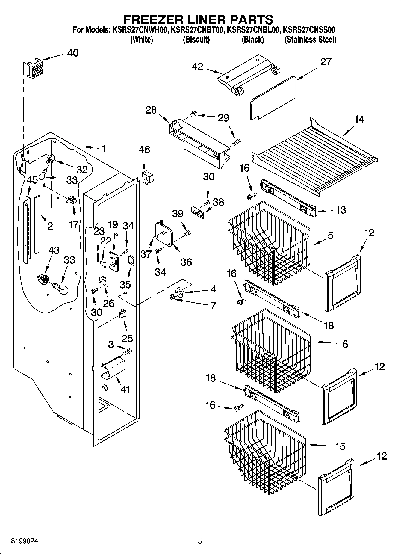 04 - FREEZER LINER PARTS
