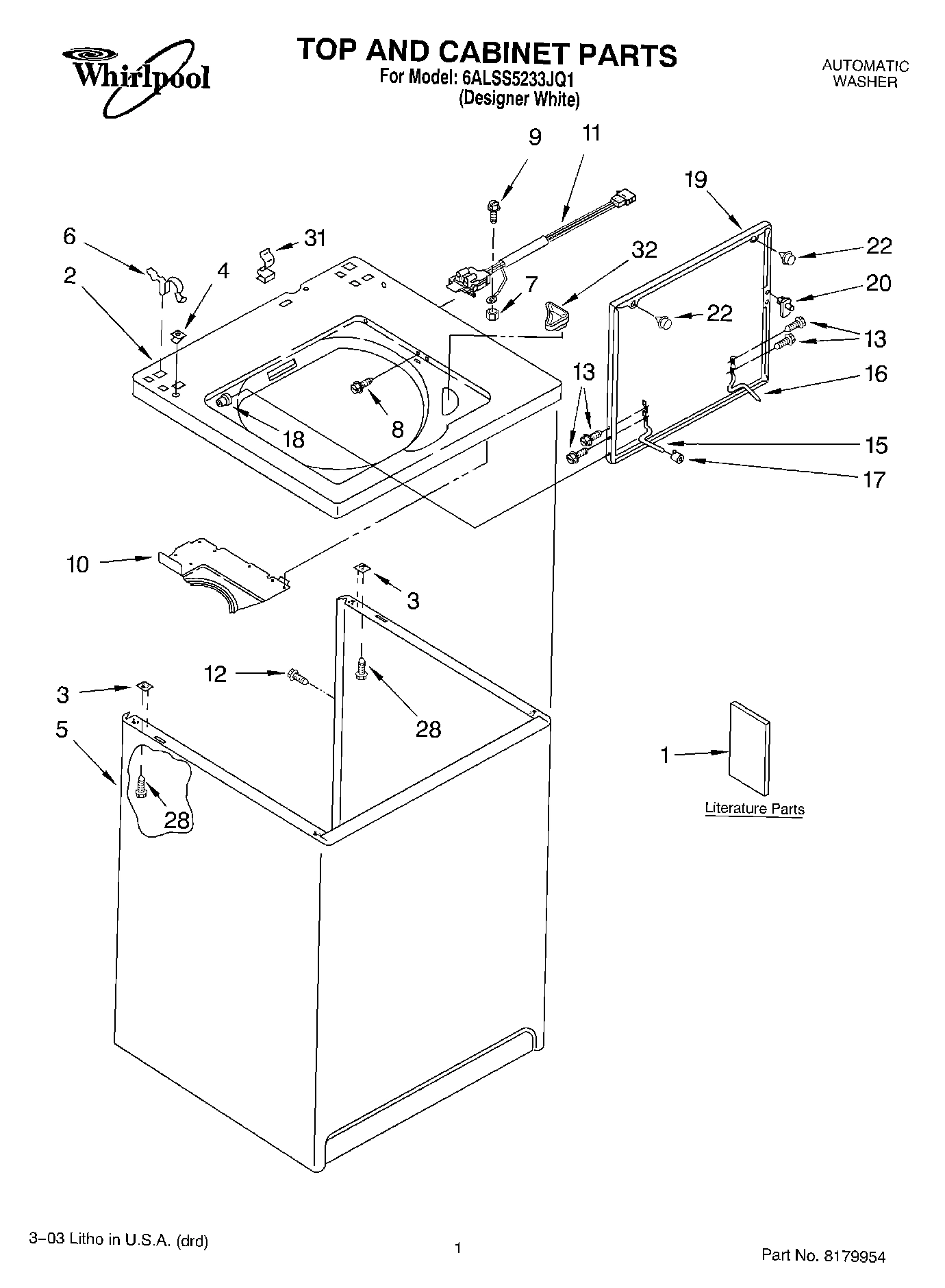 01 - TOP AND CABINET PARTS