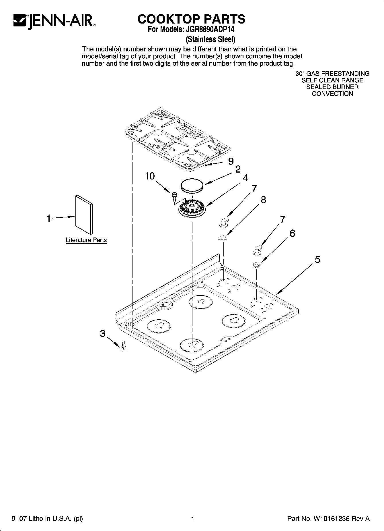 01 - COOKTOP PARTS