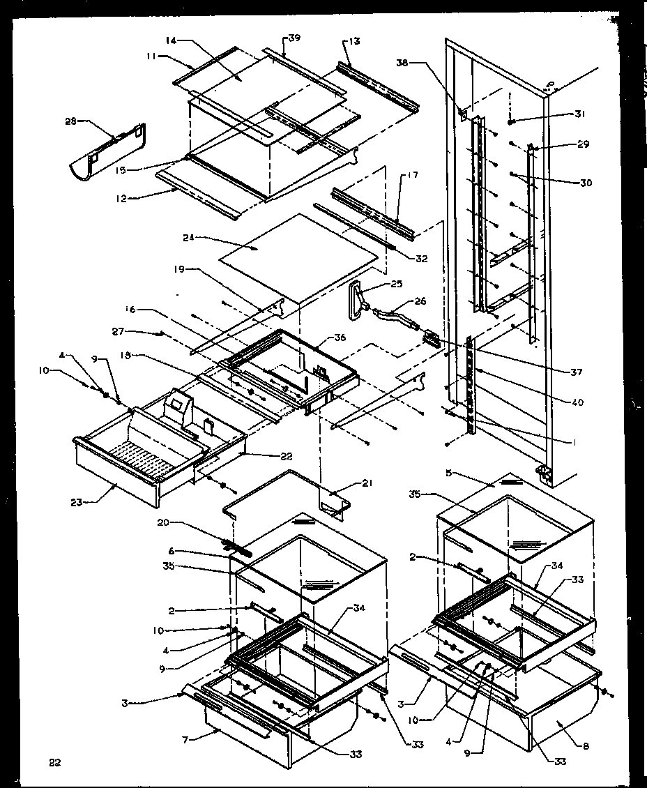 14 - REF SHELVING AND DRAWERS