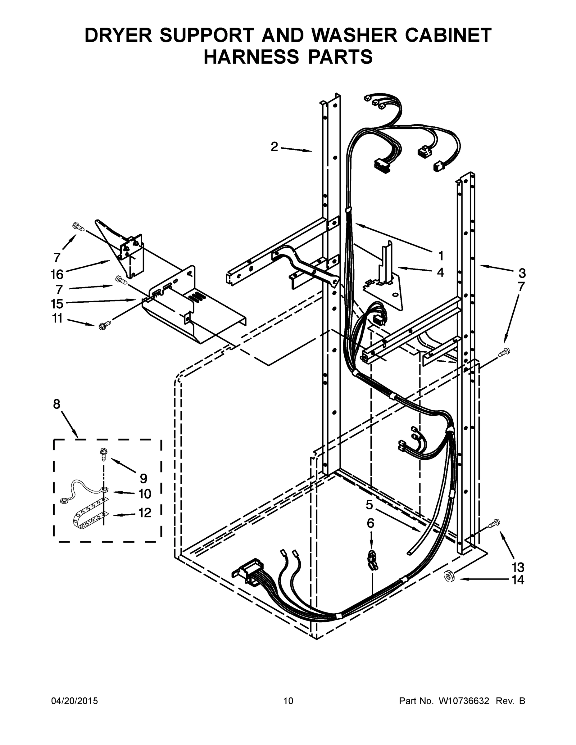 06 - DRYER SUPPORT AND WASHER CABINET HARNESS PARTS