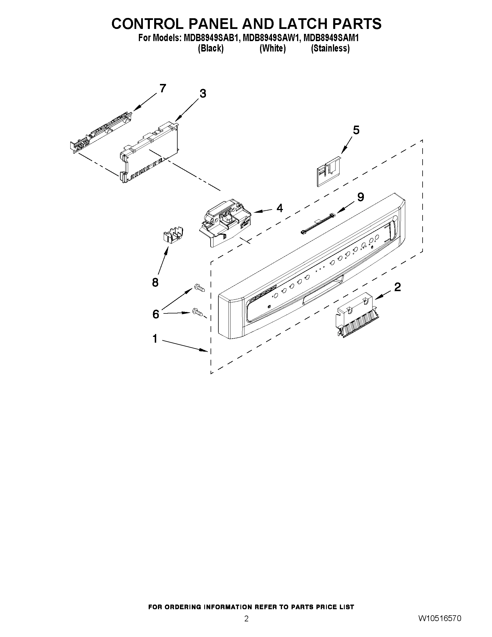 02 - CONTROL PANEL AND LATCH PARTS
