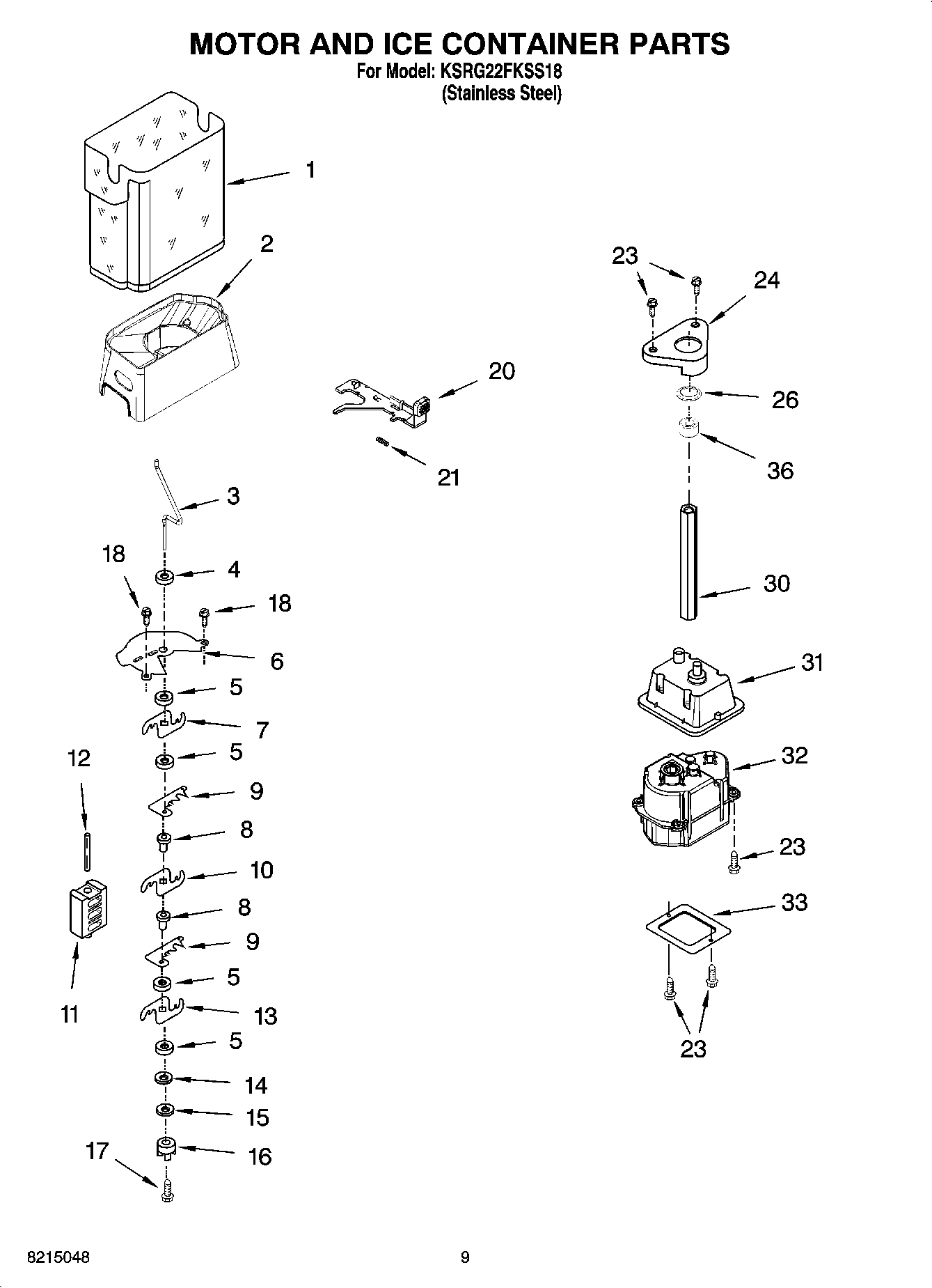 06 - MOTOR AND ICE CONTAINER PARTS