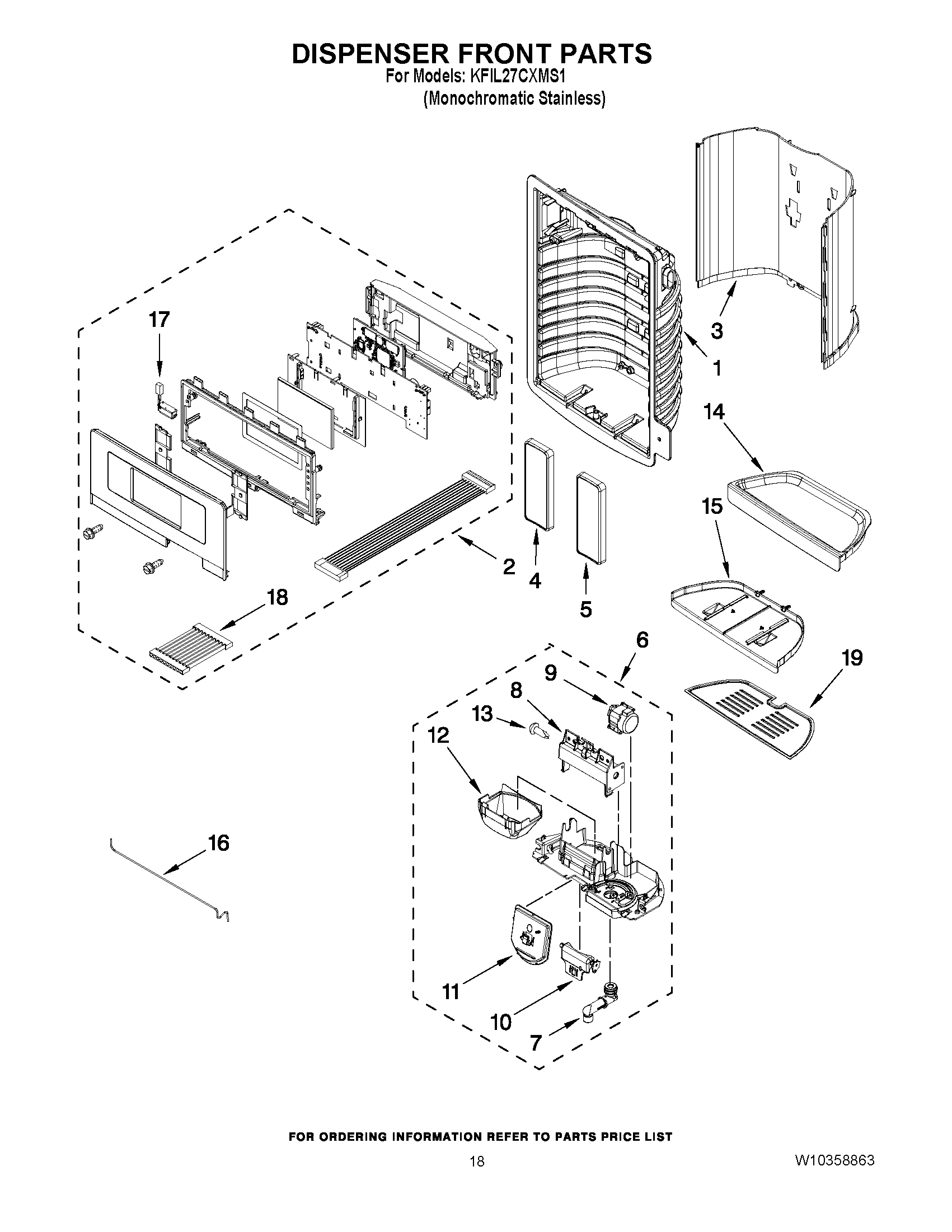 10 - DISPENSER FRONT PARTS