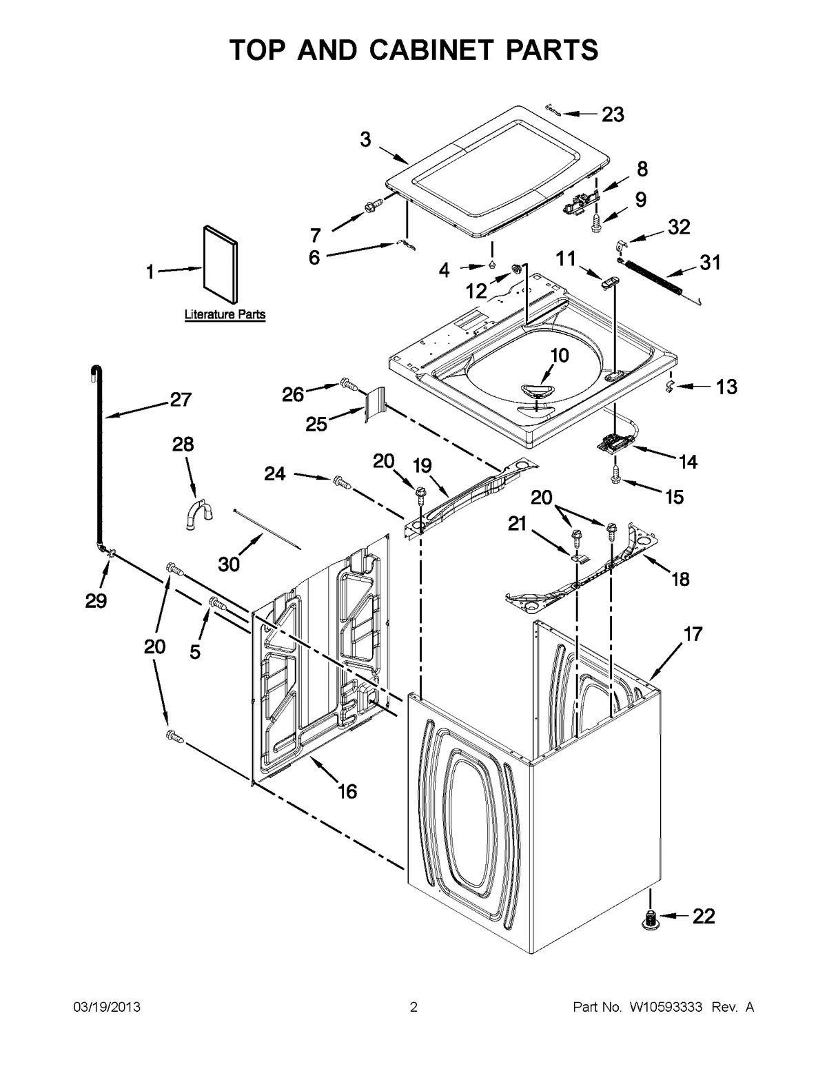 01 - TOP AND CABINET PARTS